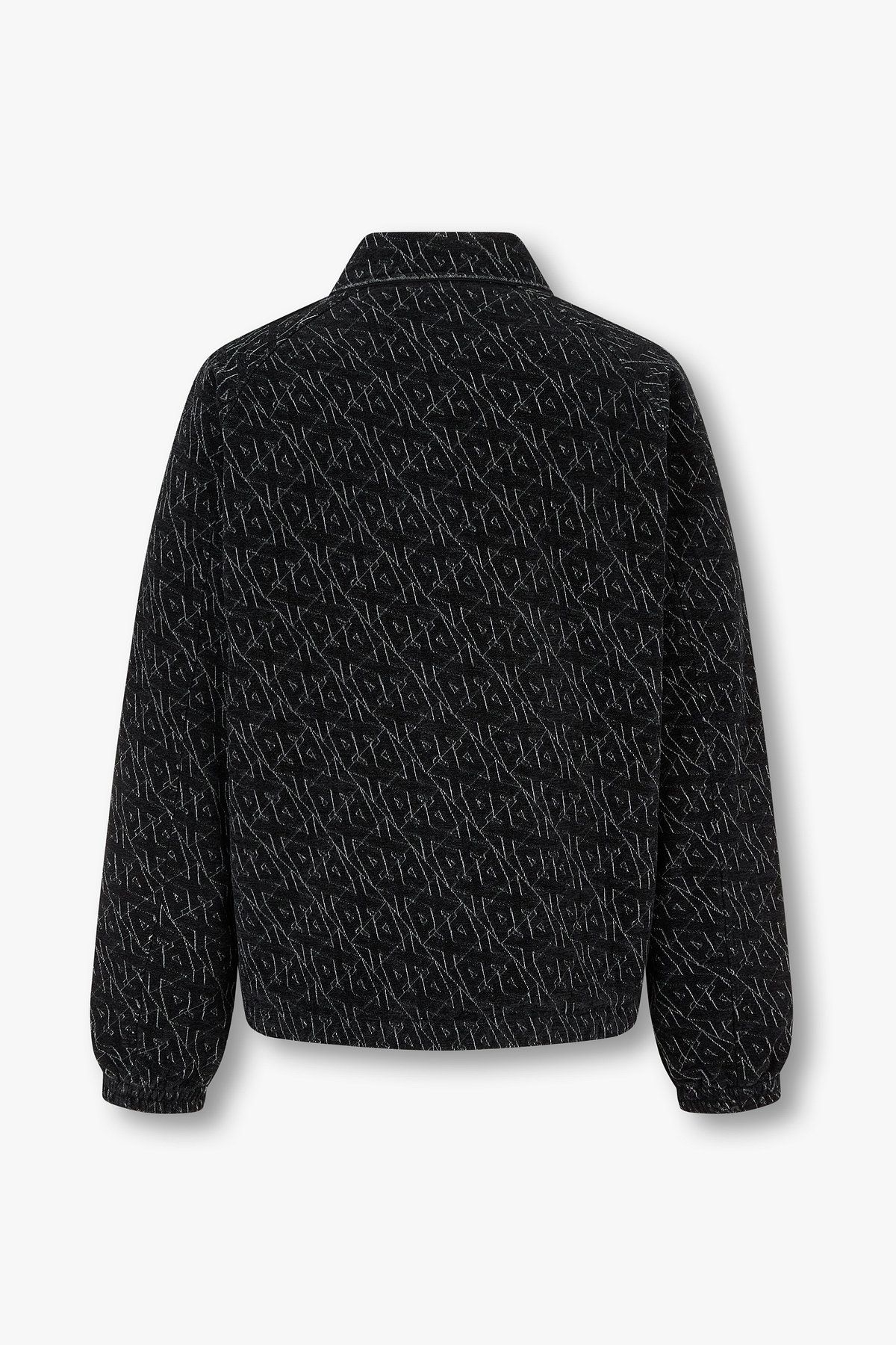 아르마니 익스체인지(ARMANI EXCHANGE) 남성 올오버 자수 로고 자카드 블루종_블랙 A415310023
