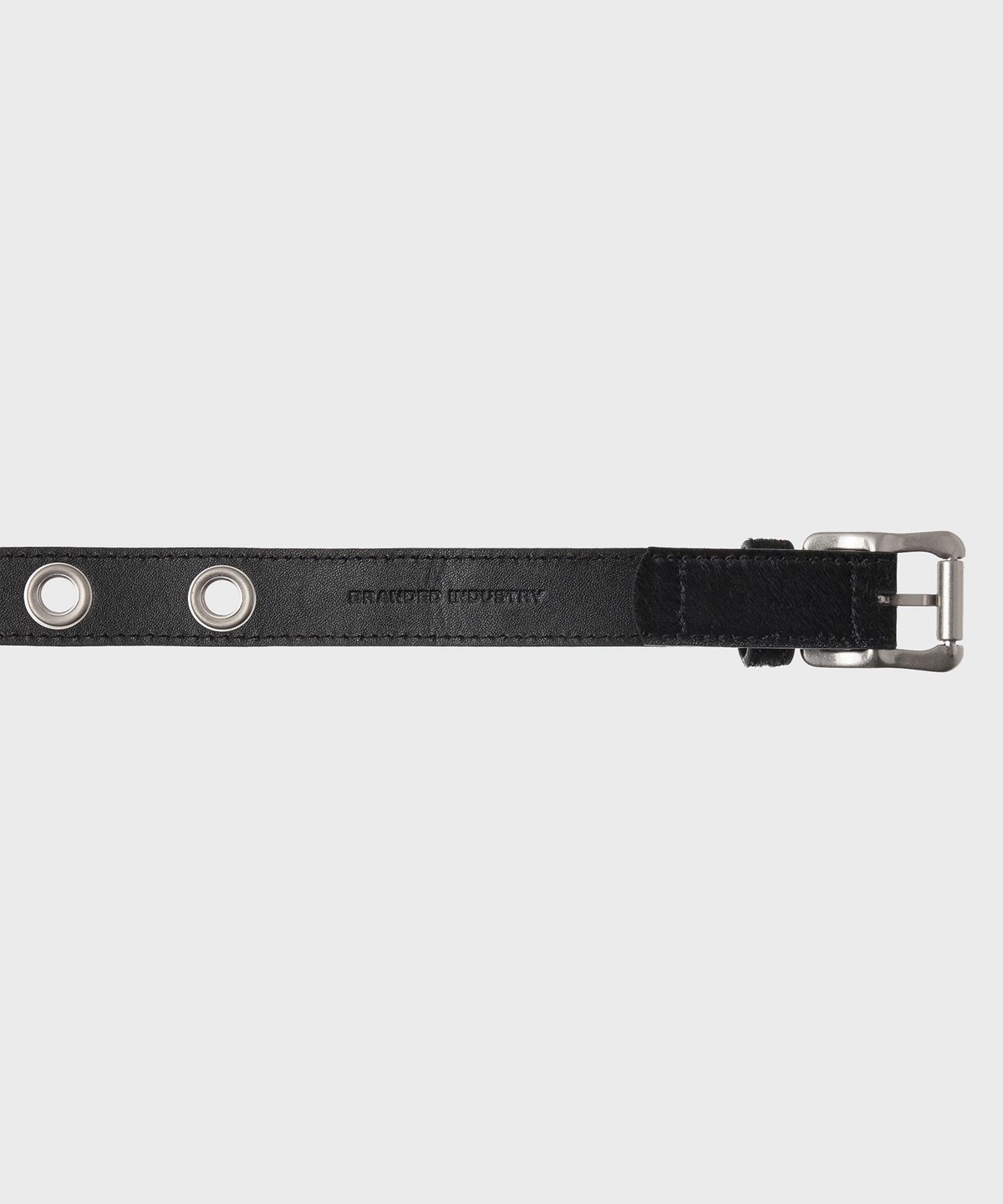 브랜디드(BRANDED) CALF HAIR SINGLE EYELET BELT [BLACK]