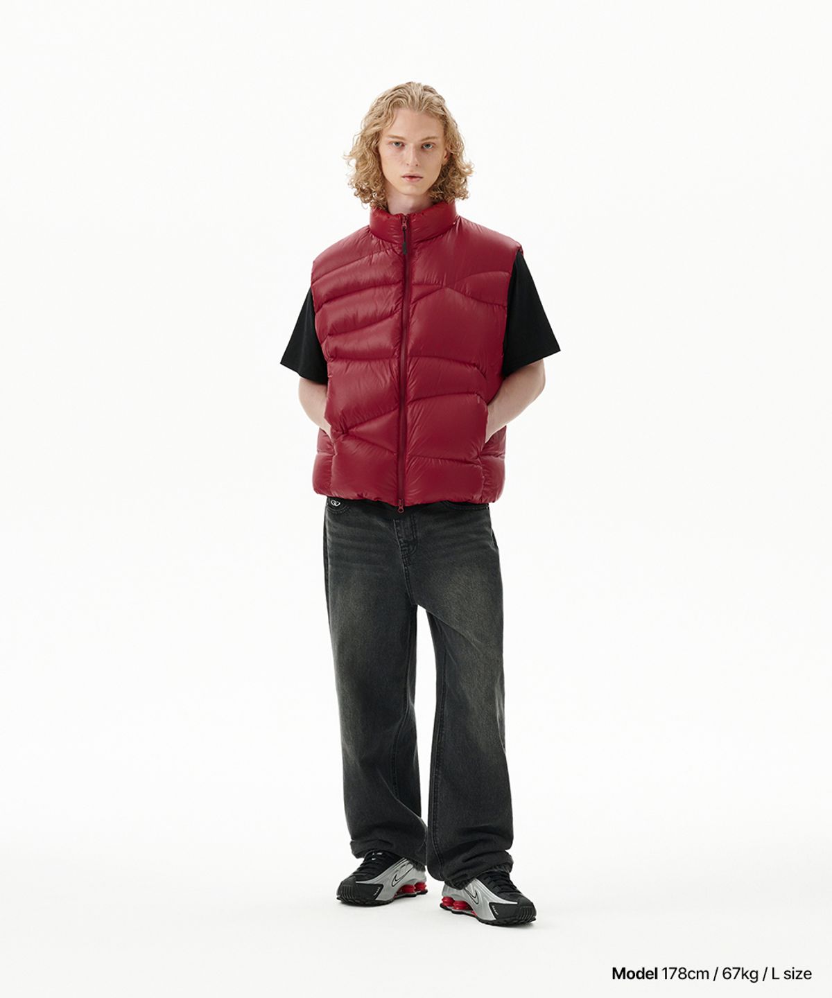 마하그리드(MAHAGRID) WAVY DOWN VEST RED(MG2FWMB902A)