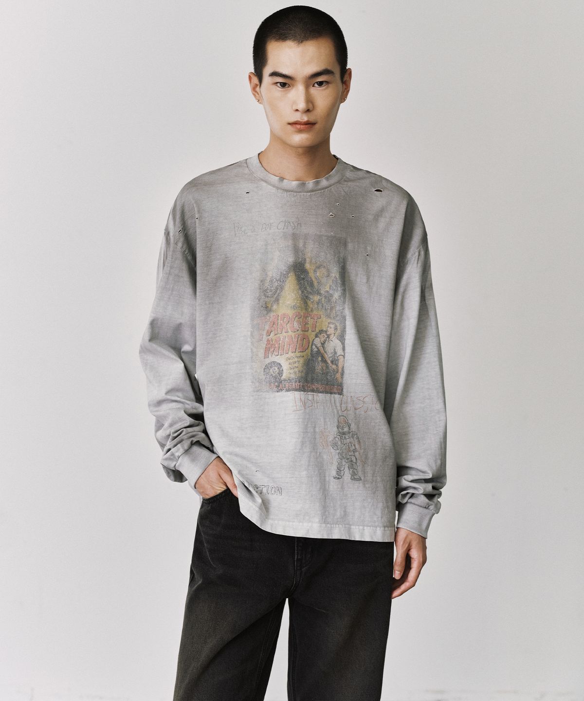 브랜디드(BRANDED) MIND ARCHIVE LONG SLEEVE [PIGMENT GRAY]