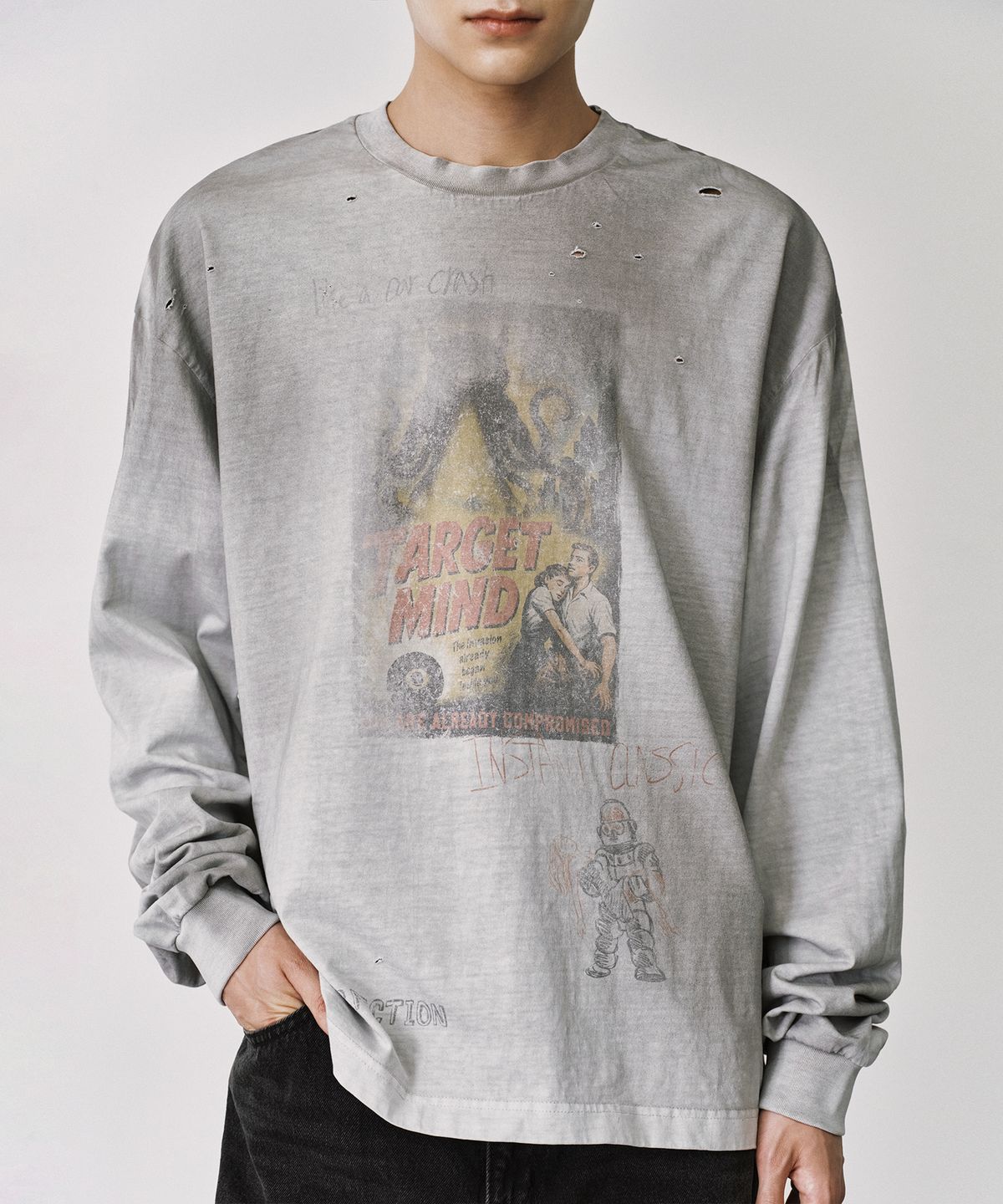 브랜디드(BRANDED) MIND ARCHIVE LONG SLEEVE [PIGMENT GRAY]