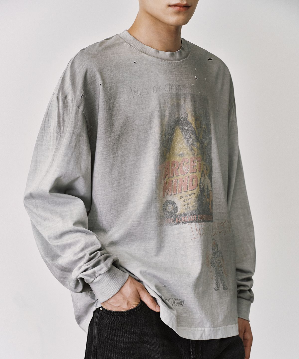 브랜디드(BRANDED) MIND ARCHIVE LONG SLEEVE [PIGMENT GRAY]