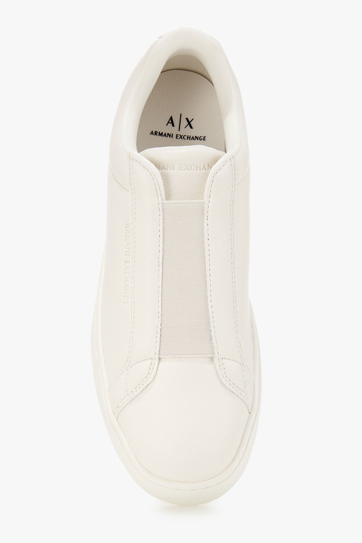 아르마니 익스체인지(ARMANI EXCHANGE) 남성 페이크 레더 밴딩 스니커즈_오프 화이트 A415375001