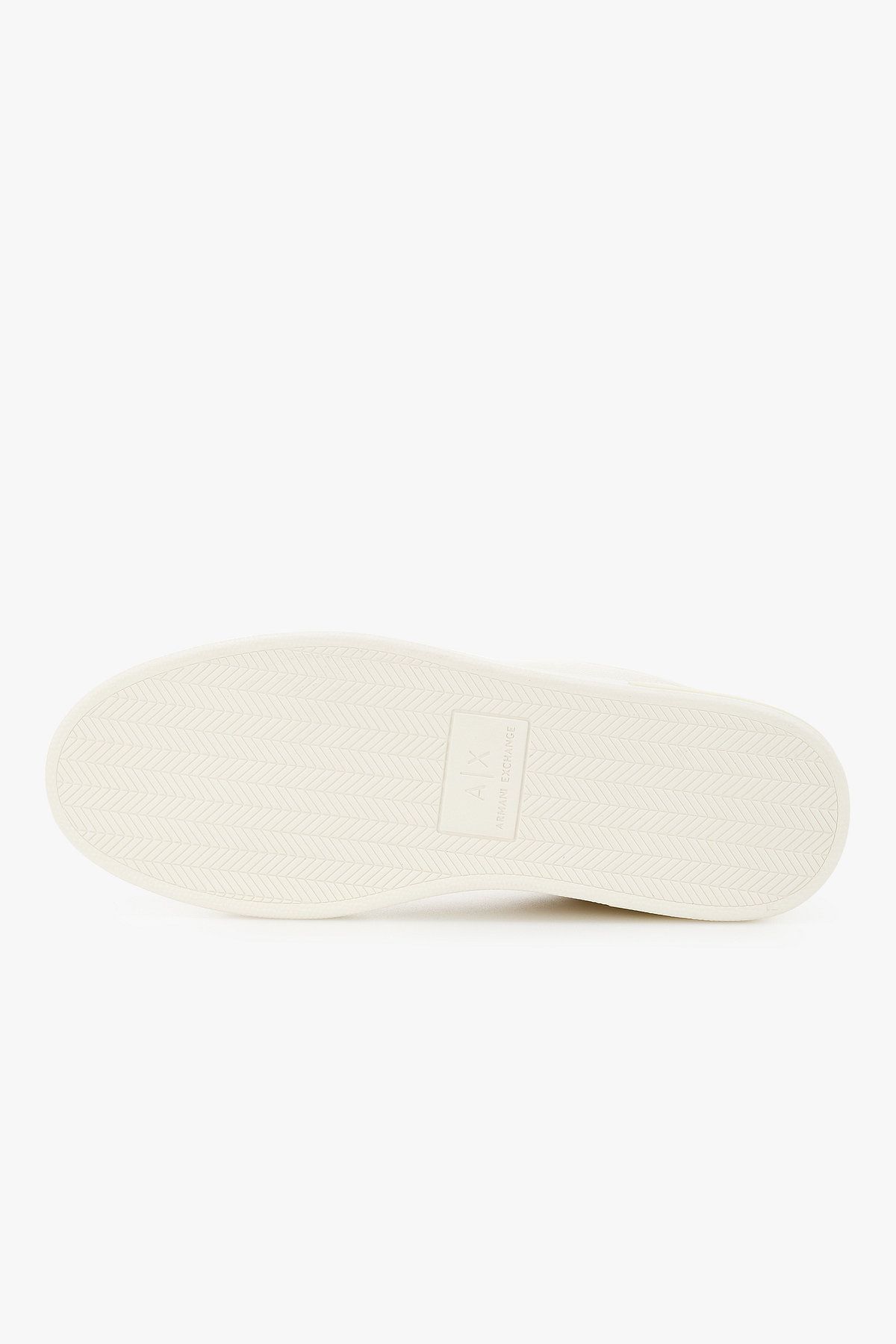 아르마니 익스체인지(ARMANI EXCHANGE) 남성 페이크 레더 밴딩 스니커즈_오프 화이트 A415375001