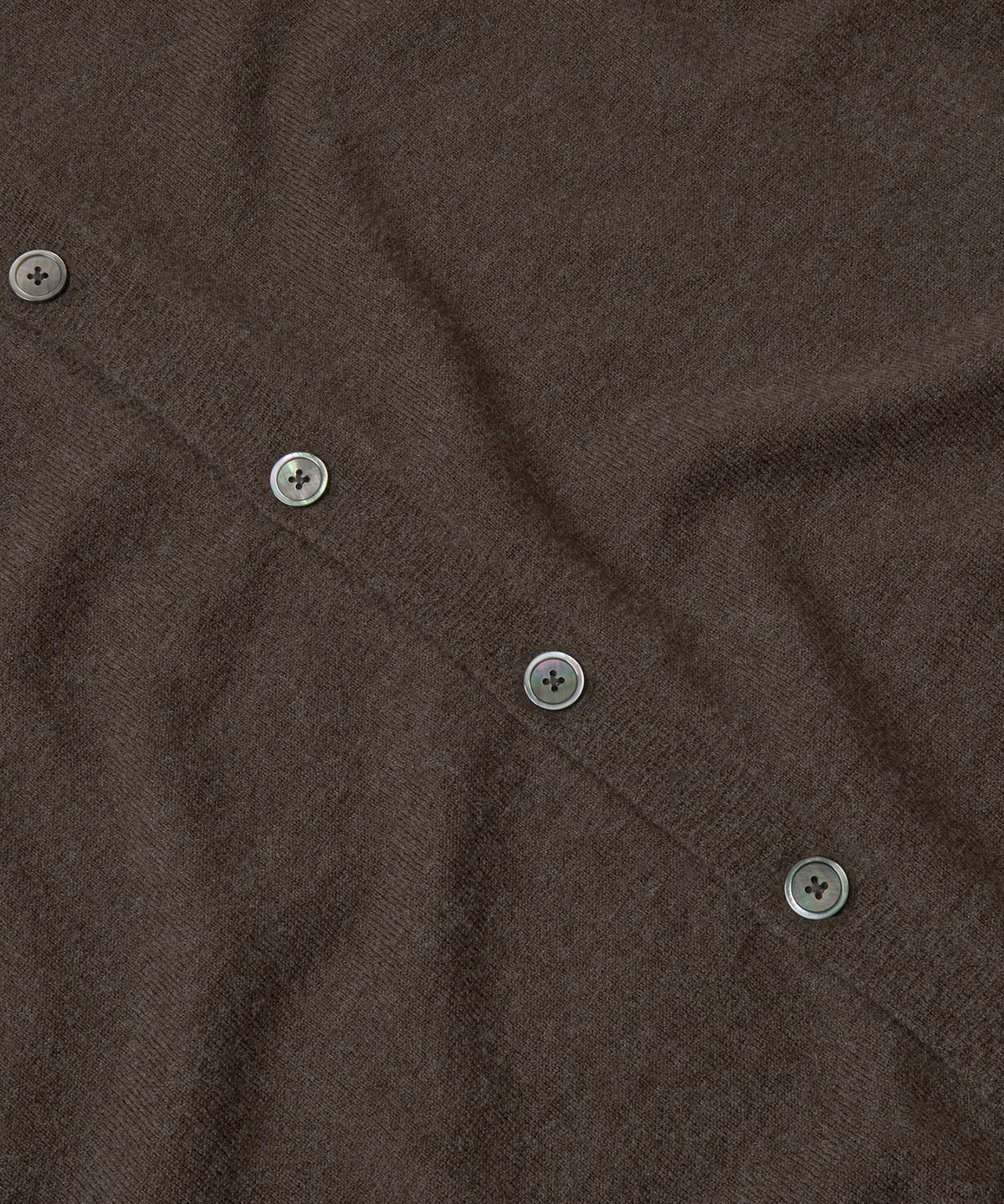 브랜디드(BRANDED) [SUPERIOR] ESSENTIAL SUPERFINE ROUND CARDIGAN [MELANGE BROWN]