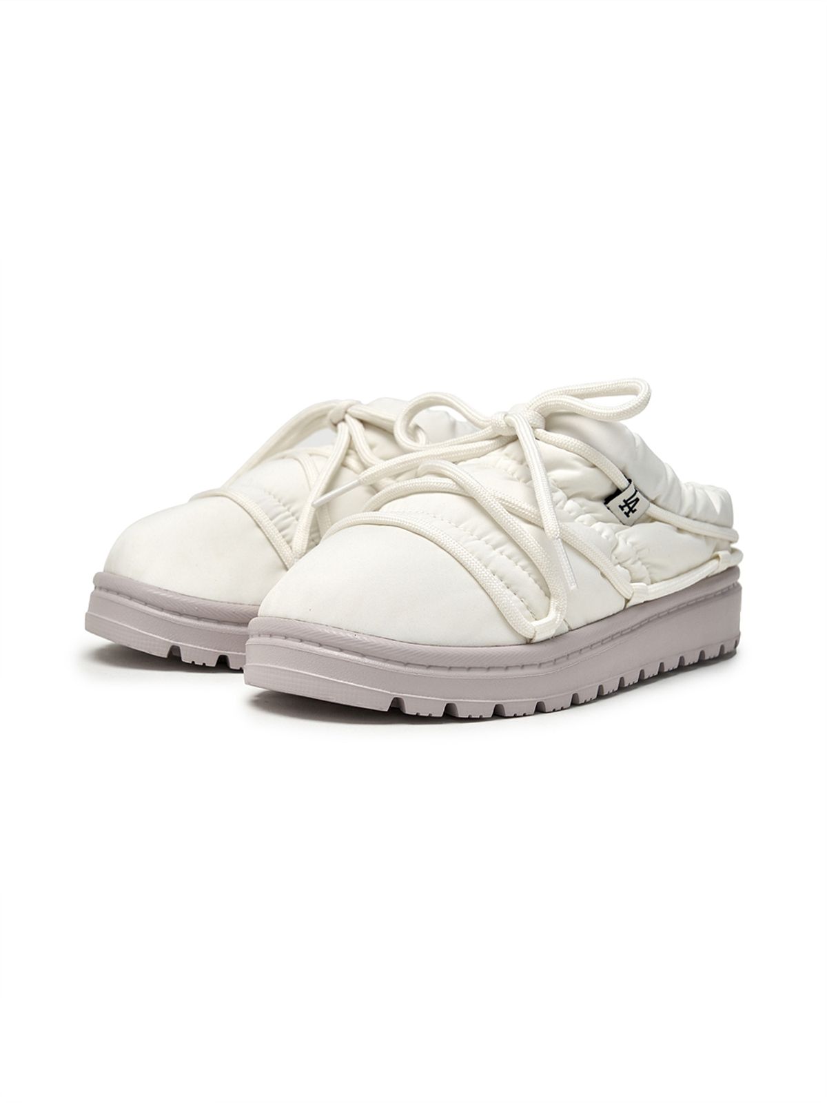 엠엘비(MLB) 플러쉬 패딩 뮬 레이스 LA (White)