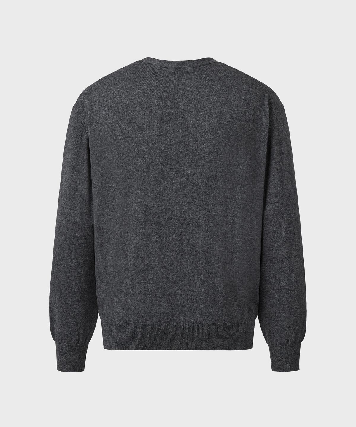 브랜디드(BRANDED) [SUPERIOR] ESSENTIAL SUPERFINE V-NECK CARDIGAN [CHARCOAL]