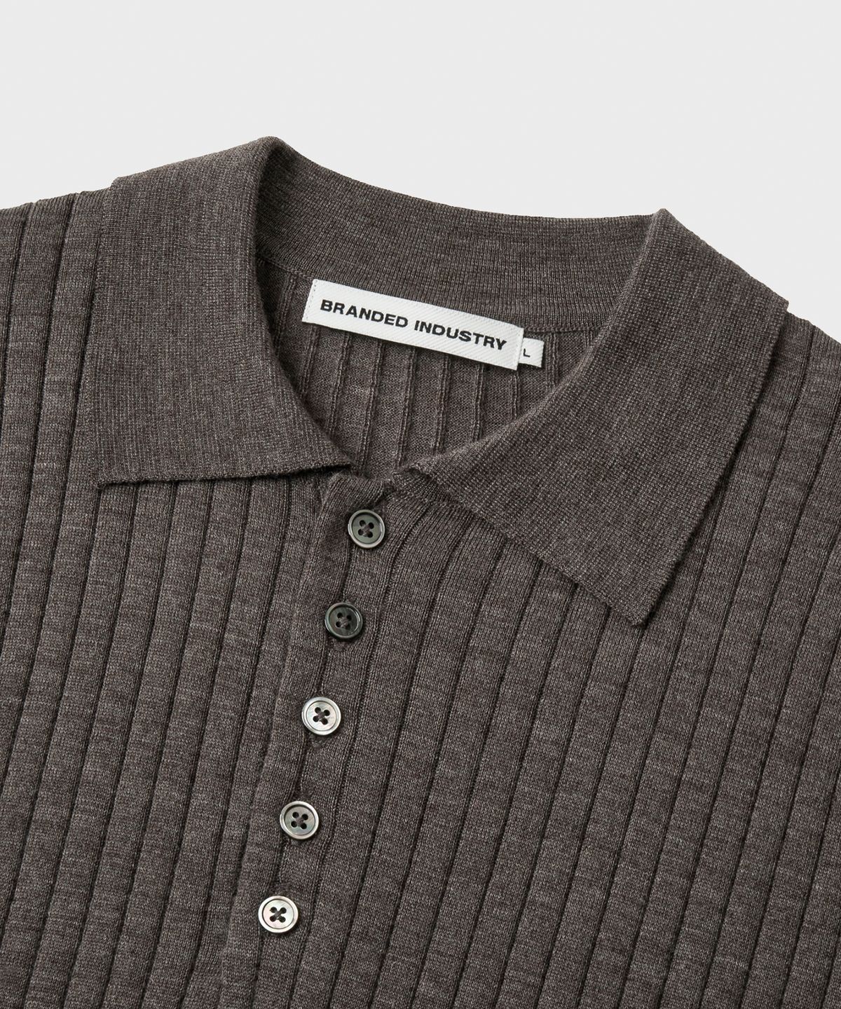 브랜디드(BRANDED) GRACE MERINO WOOL POLO KNIT [MELANGE BROWN]