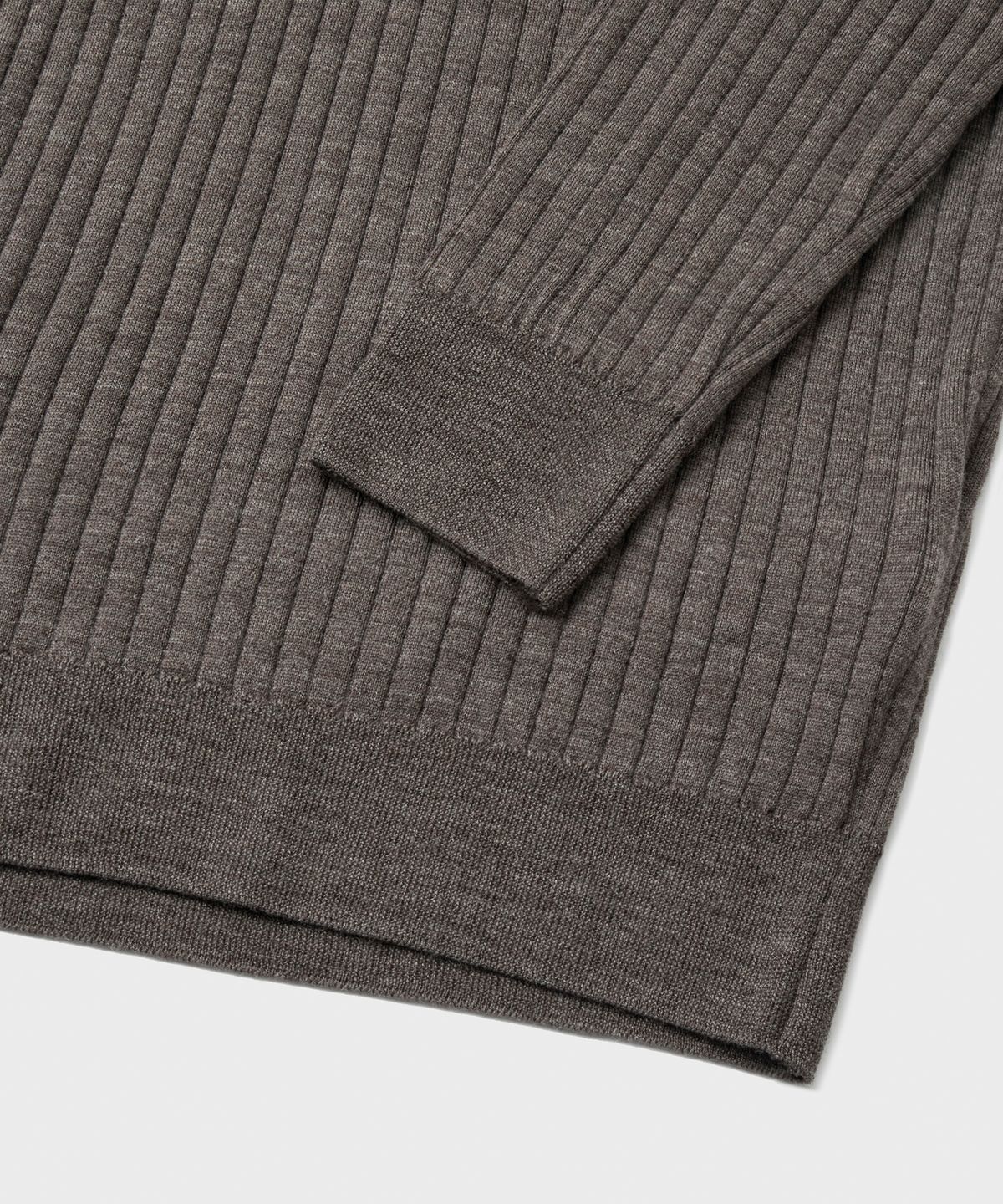 브랜디드(BRANDED) GRACE MERINO WOOL POLO KNIT [MELANGE BROWN]