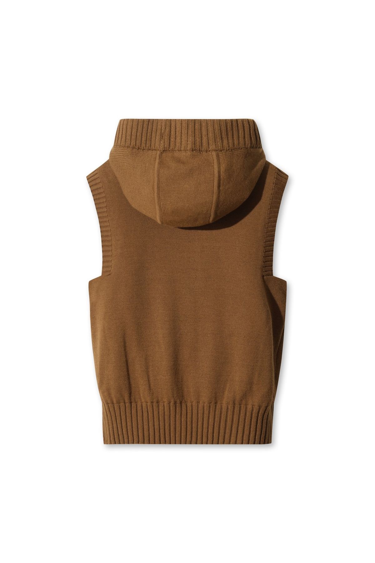 왁(WAAC) Women Knit Hooded Zip-up Vest WWWAW25714BRX