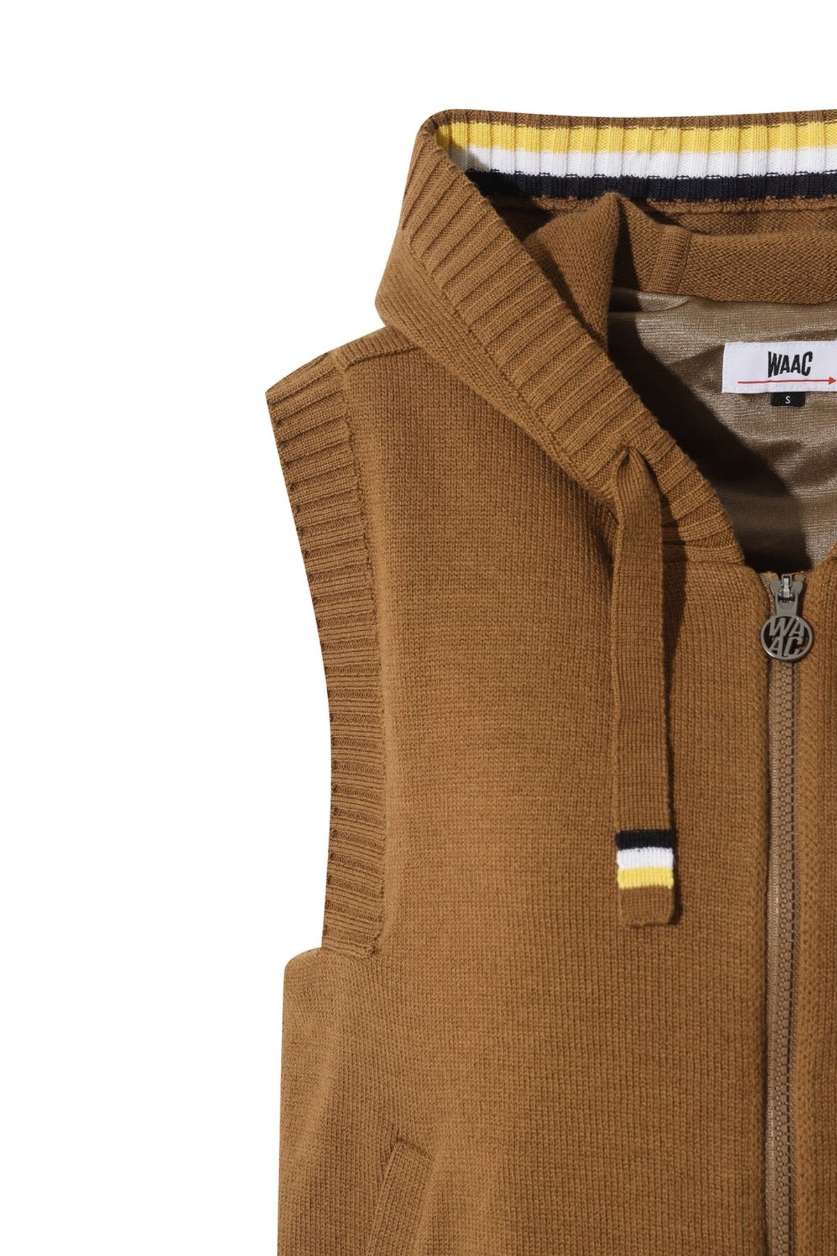 왁(WAAC) Women Knit Hooded Zip-up Vest WWWAW25714BRX
