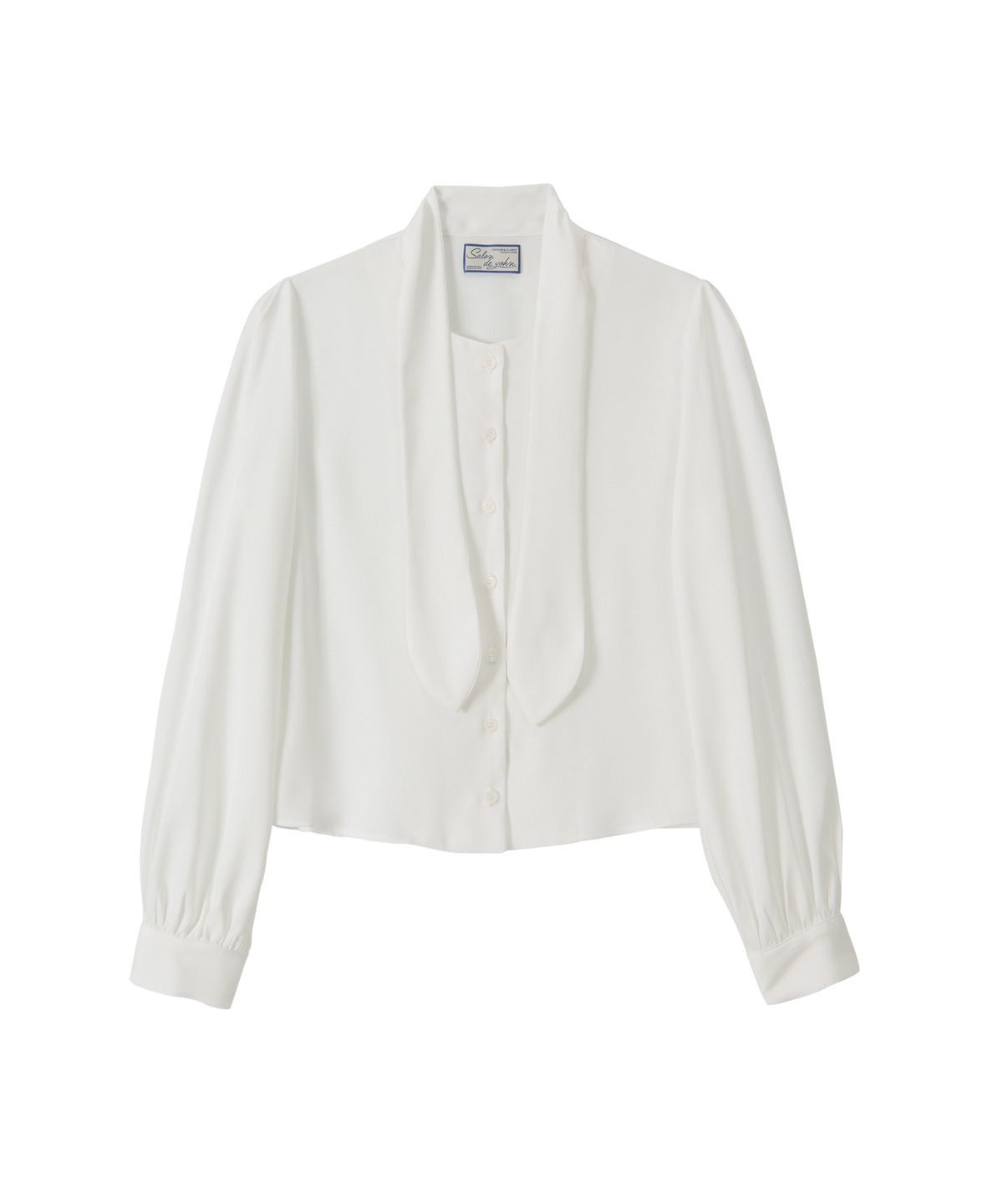 살롱 드 욘(SALON DE YOHN) Silky Tie Blouse_ White