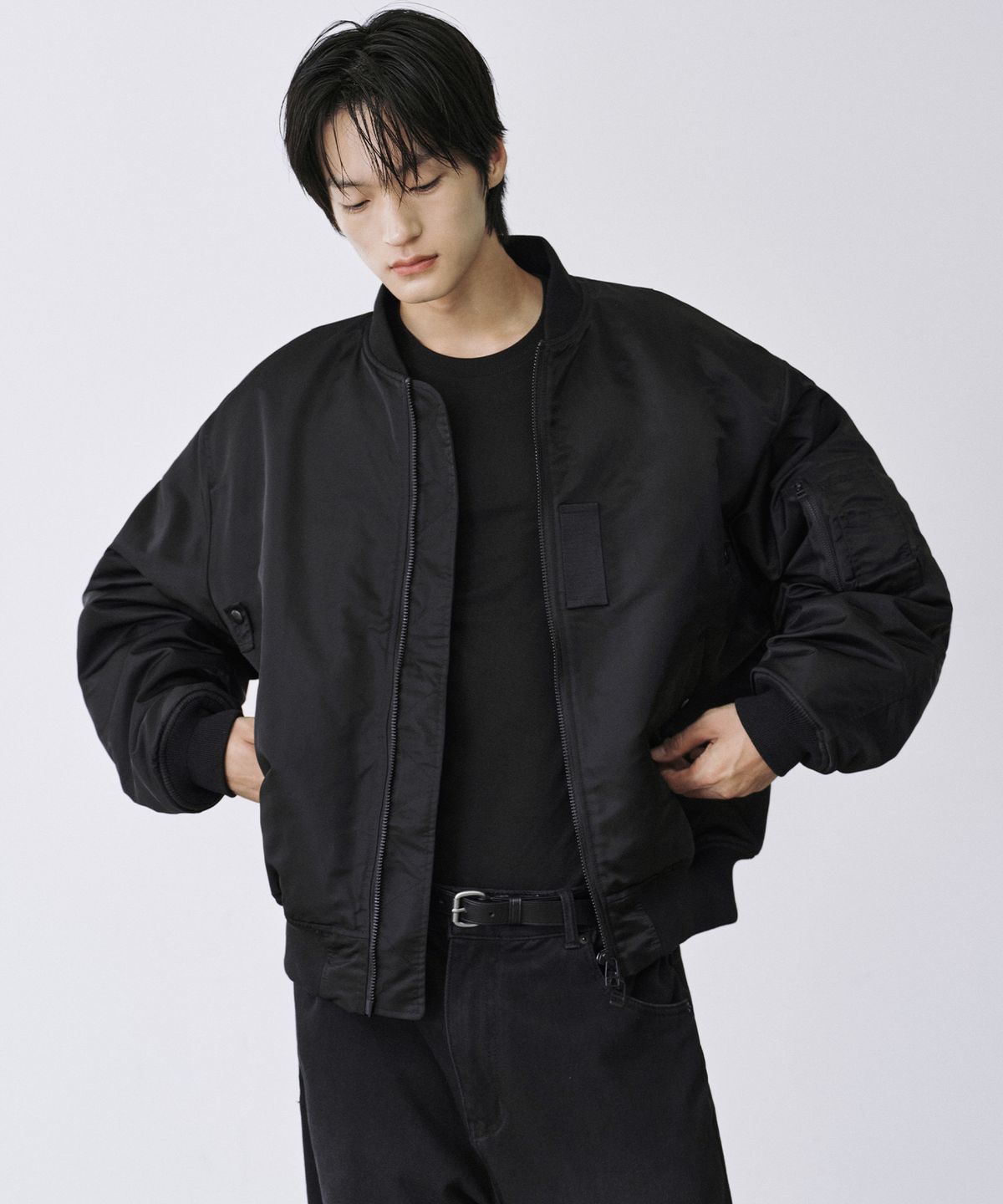 브랜디드(BRANDED) OVERSIZE MA-1 BOMBER JACKET [BLACK]
