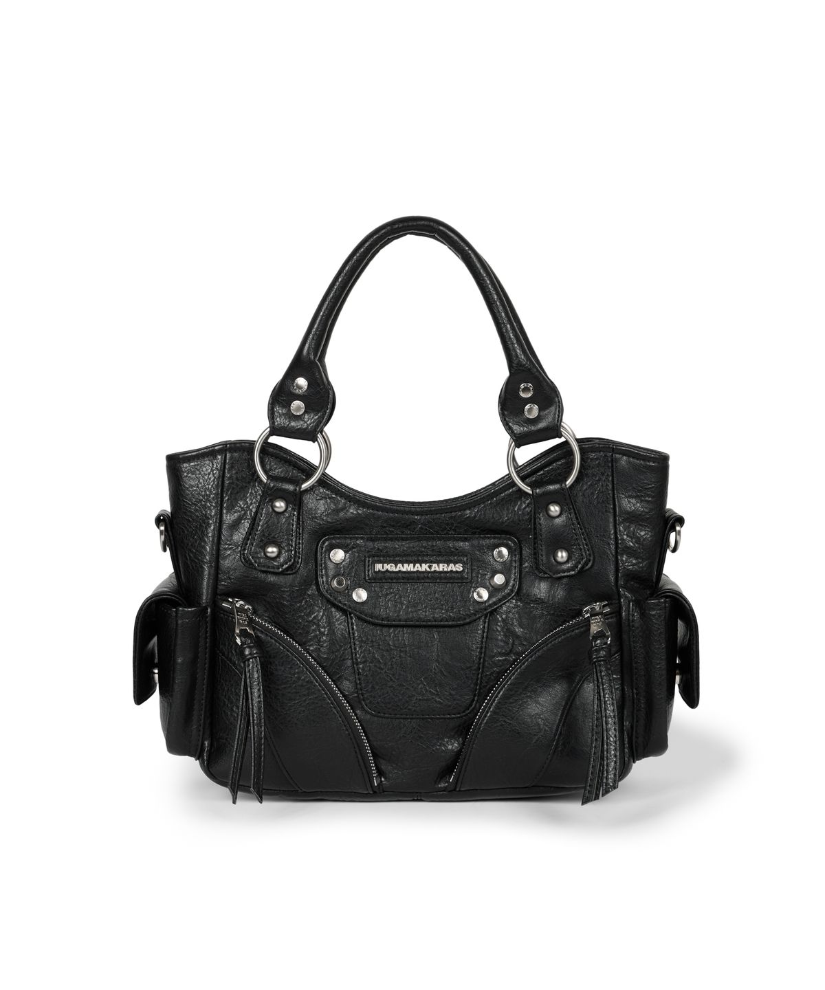이우가마카라스(IUGAMAKARAS) Studded Leather Mini Shoulder Bag (Black)