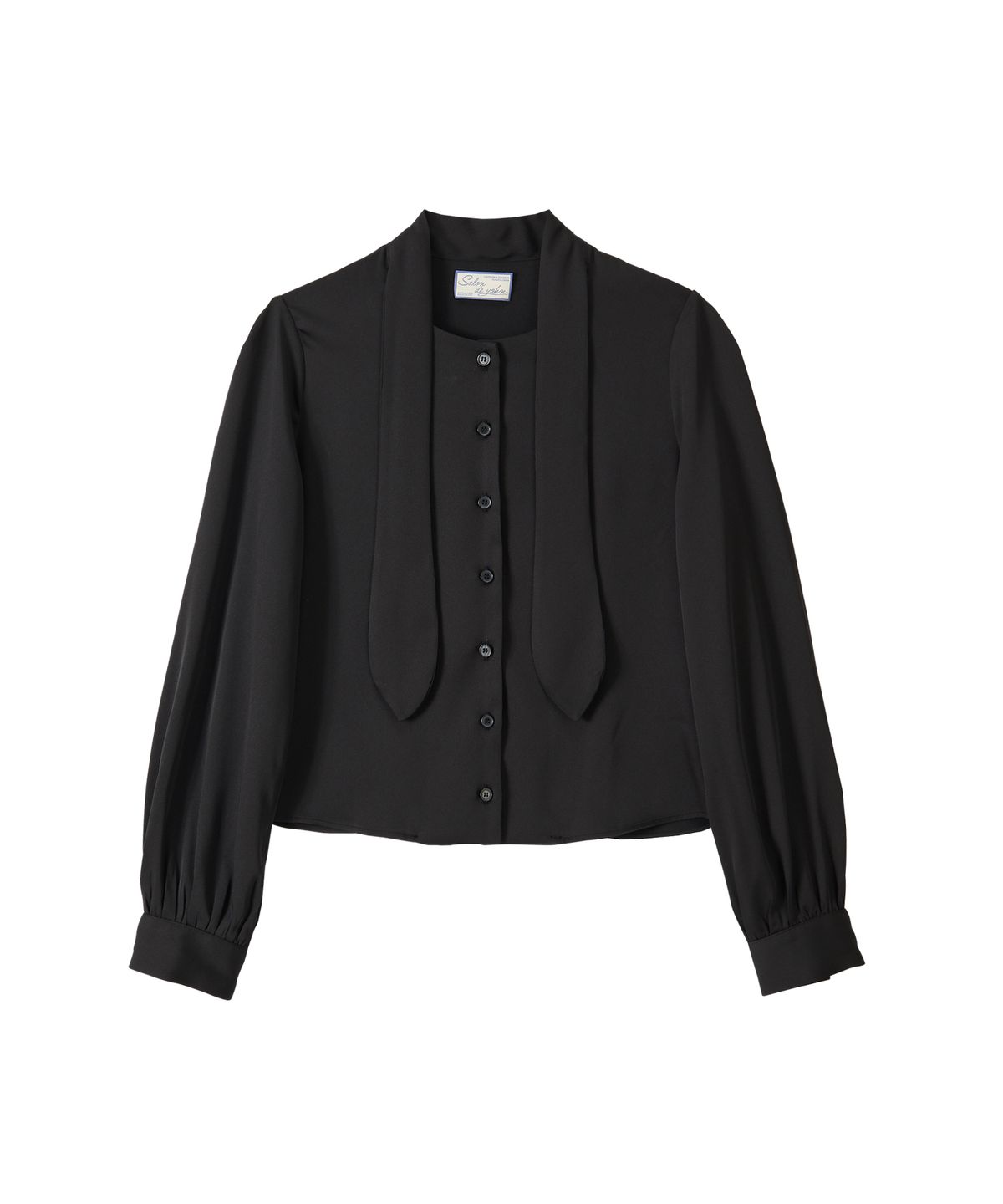 살롱 드 욘(SALON DE YOHN) Silky Tie Blouse_ Black