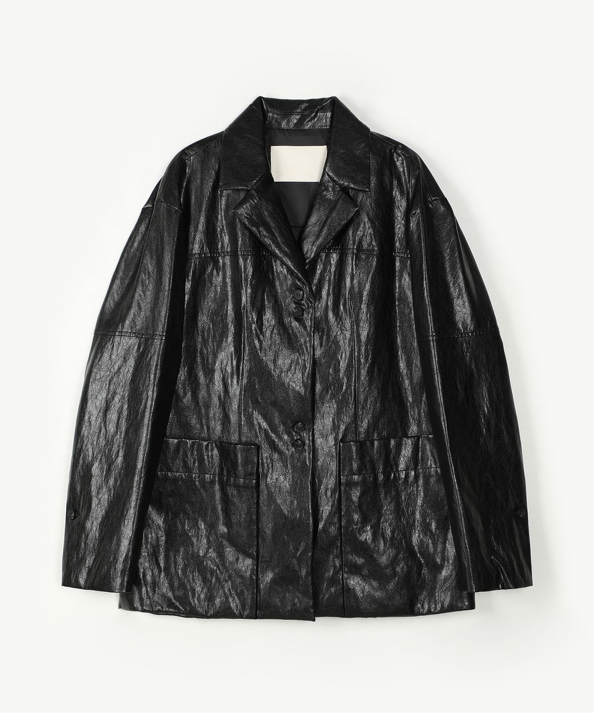 아위(AHWE) FAKE LEATHER JACKET_BLACK
