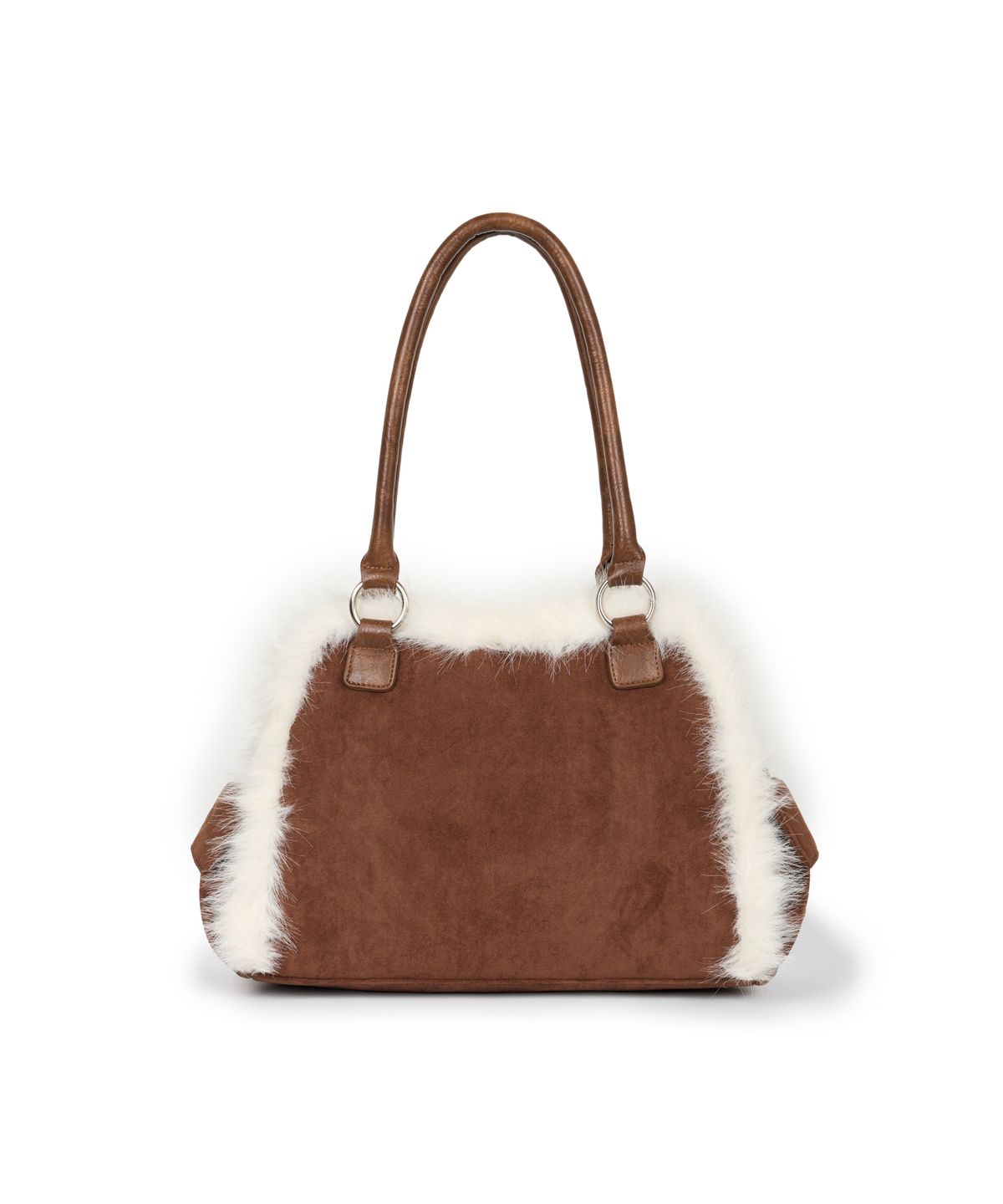 이우가마카라스(IUGAMAKARAS) Ribbon Fur Suede Shoulder Bag (Brown)