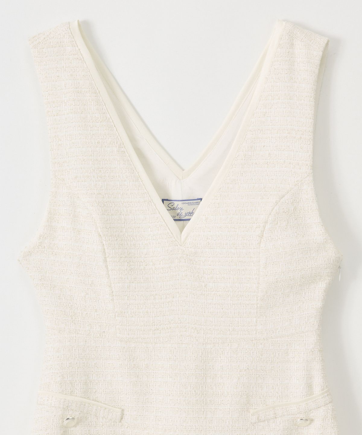 살롱 드 욘(SALON DE YOHN) Bella Tweed Mini Dress_ Ivory