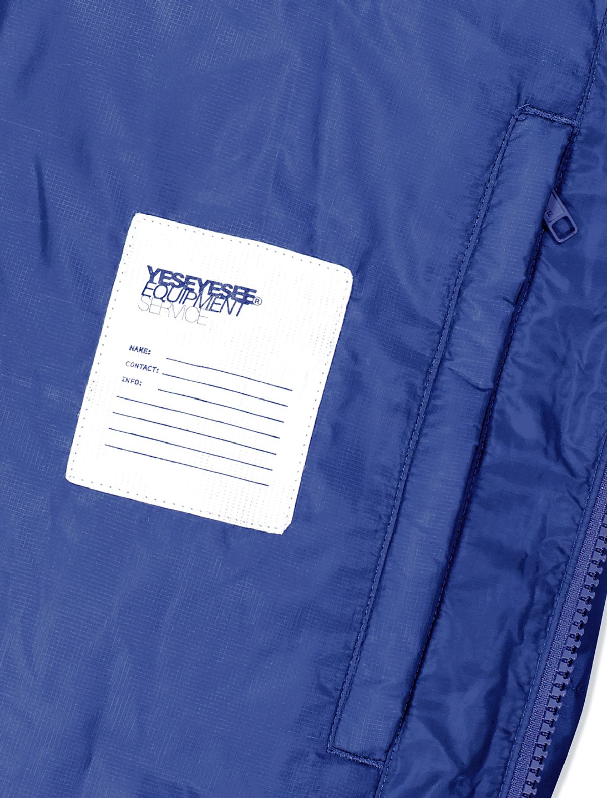 예스아이씨(YESEYESEE) Sign Logo Down Jacket Blue