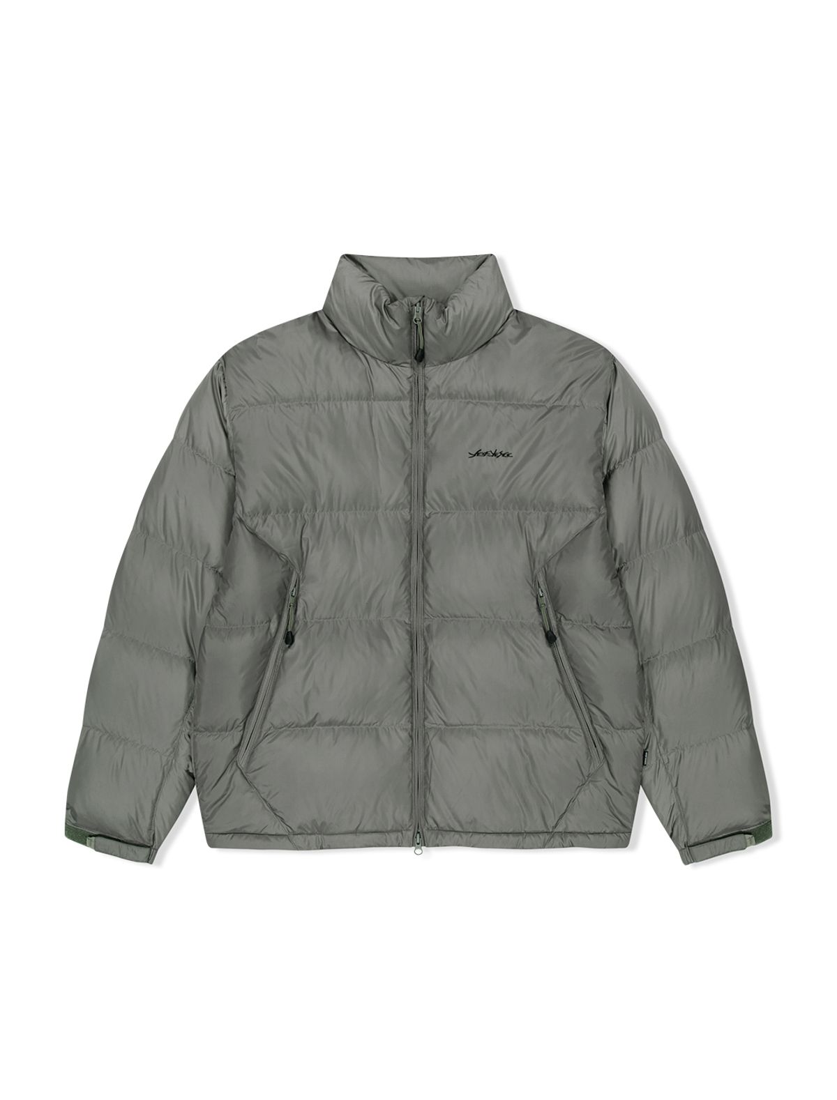 예스아이씨(YESEYESEE) Sign Logo Down Jacket Grey