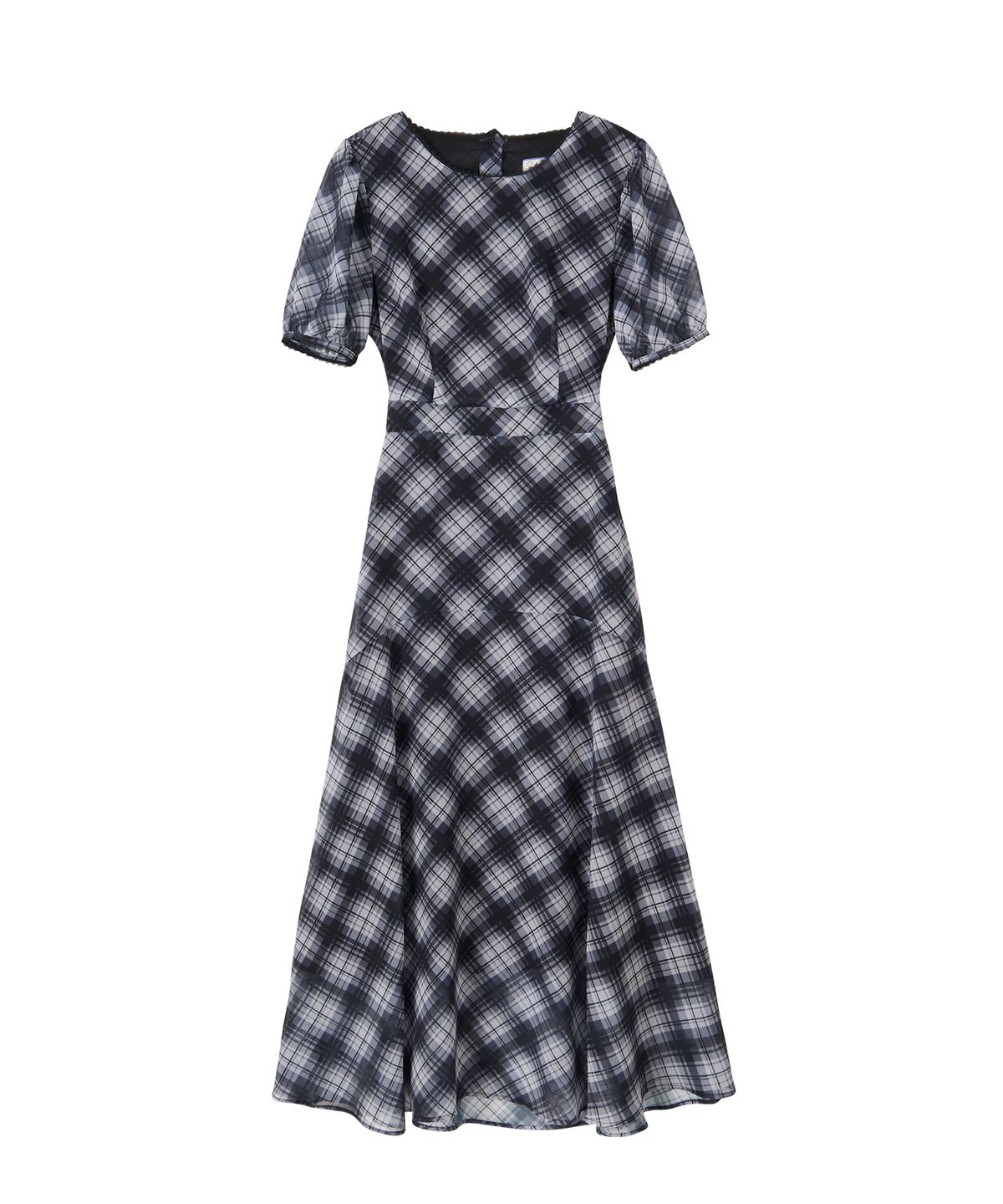 살롱 드 욘(SALON DE YOHN) Vintage Check Long Dress_ Black