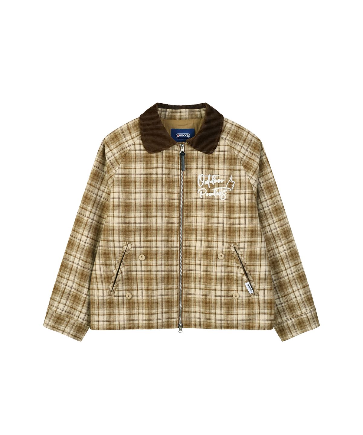 아웃도어 프로덕츠(OUTDOOR PRODUCTS) W ROUND COLLAR CHECK BLOUSON (BEIGE)