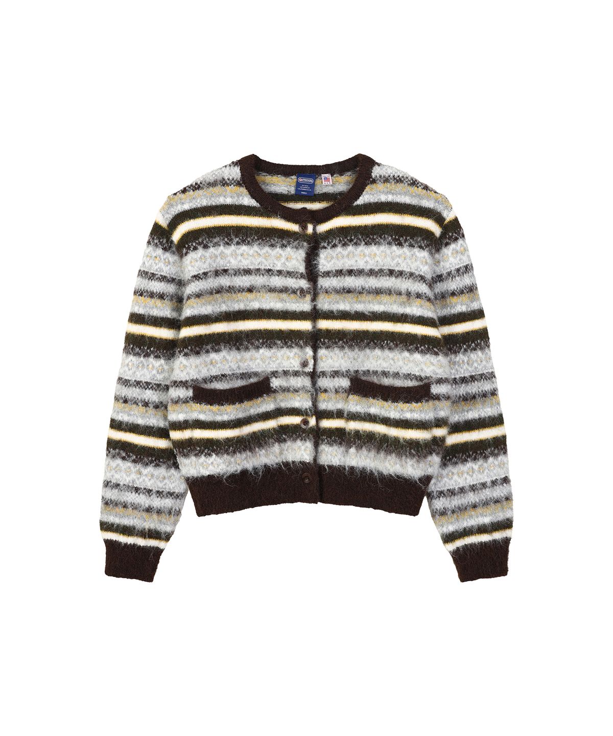 아웃도어 프로덕츠(OUTDOOR PRODUCTS) W STRIPE PATTERN CARDIGAN (BROWN)