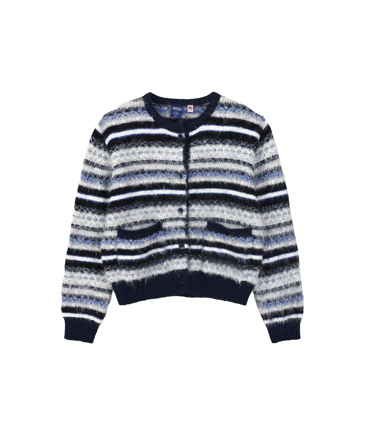 아웃도어 프로덕츠(OUTDOOR PRODUCTS) W STRIPE PATTERN CARDIGAN (NAVY)