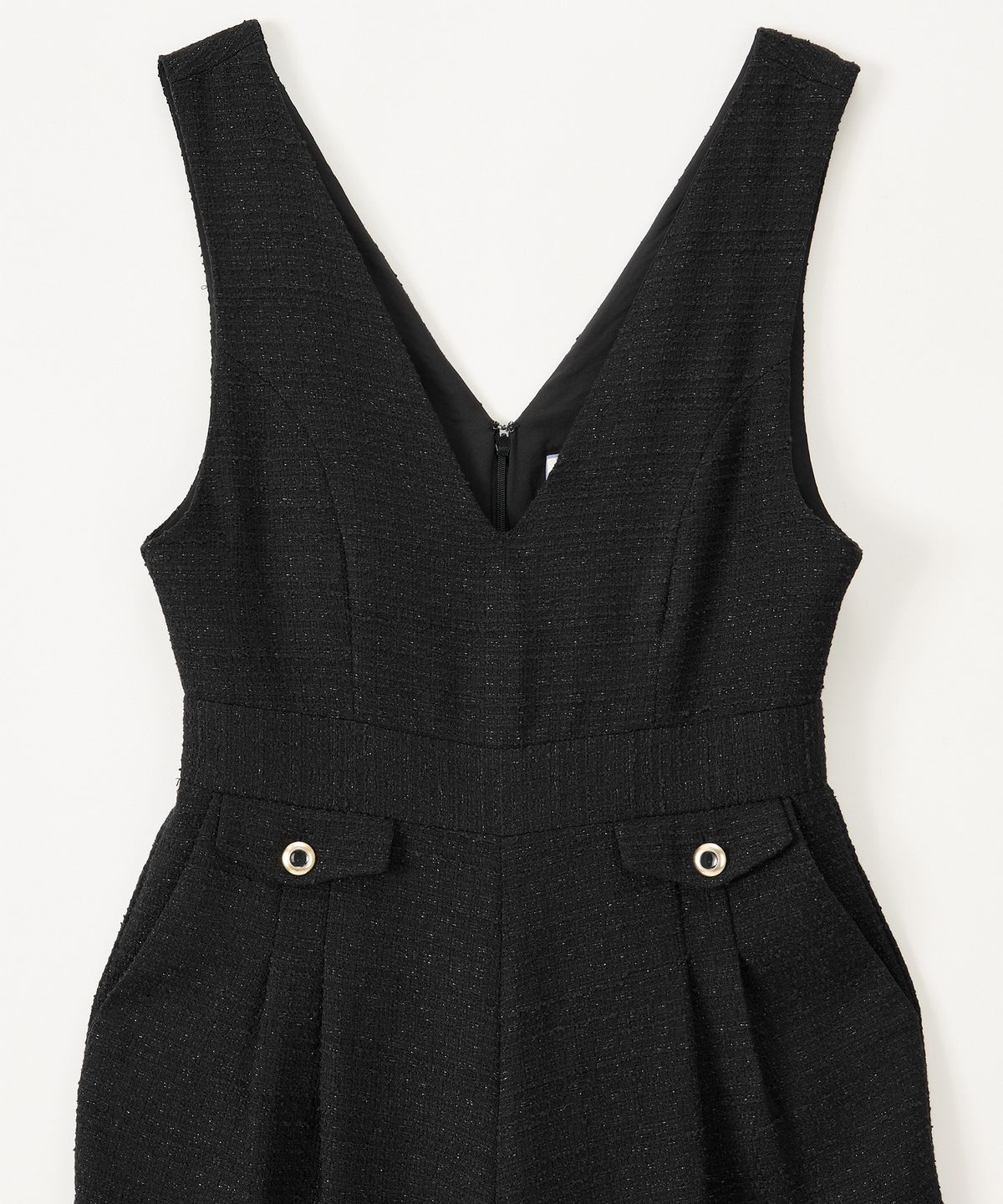 살롱 드 욘(SALON DE YOHN) Tweed Jumpsuit_ Black