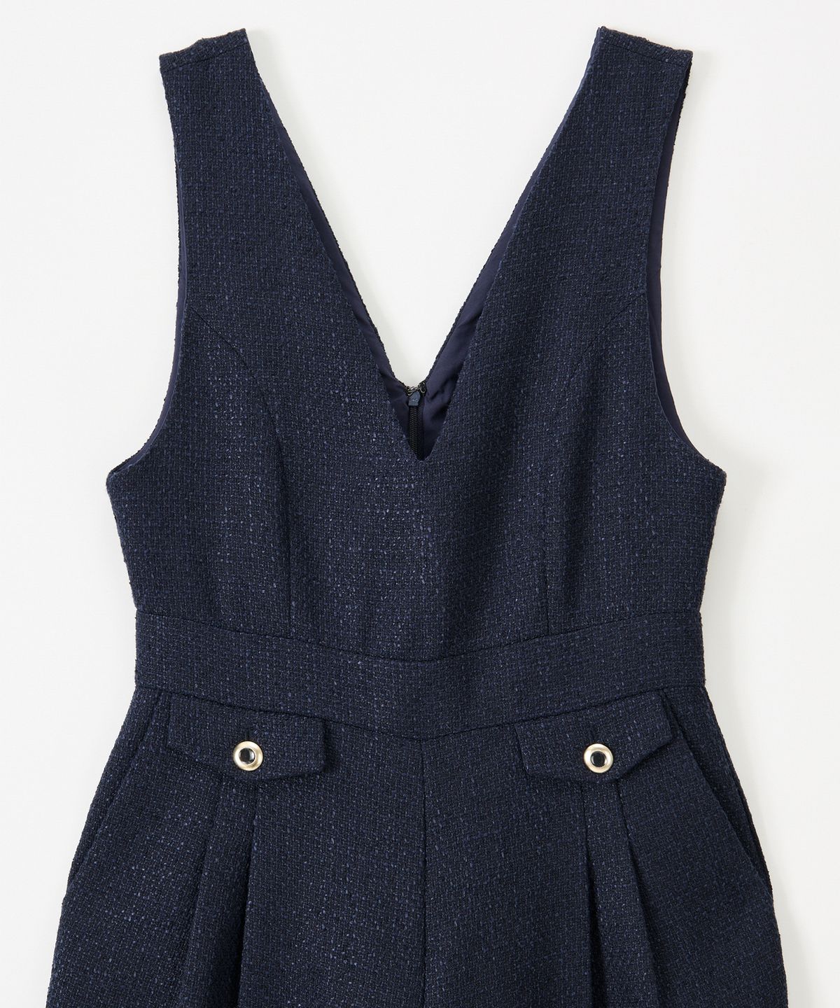 살롱 드 욘(SALON DE YOHN) Tweed Jumpsuit_ Navy