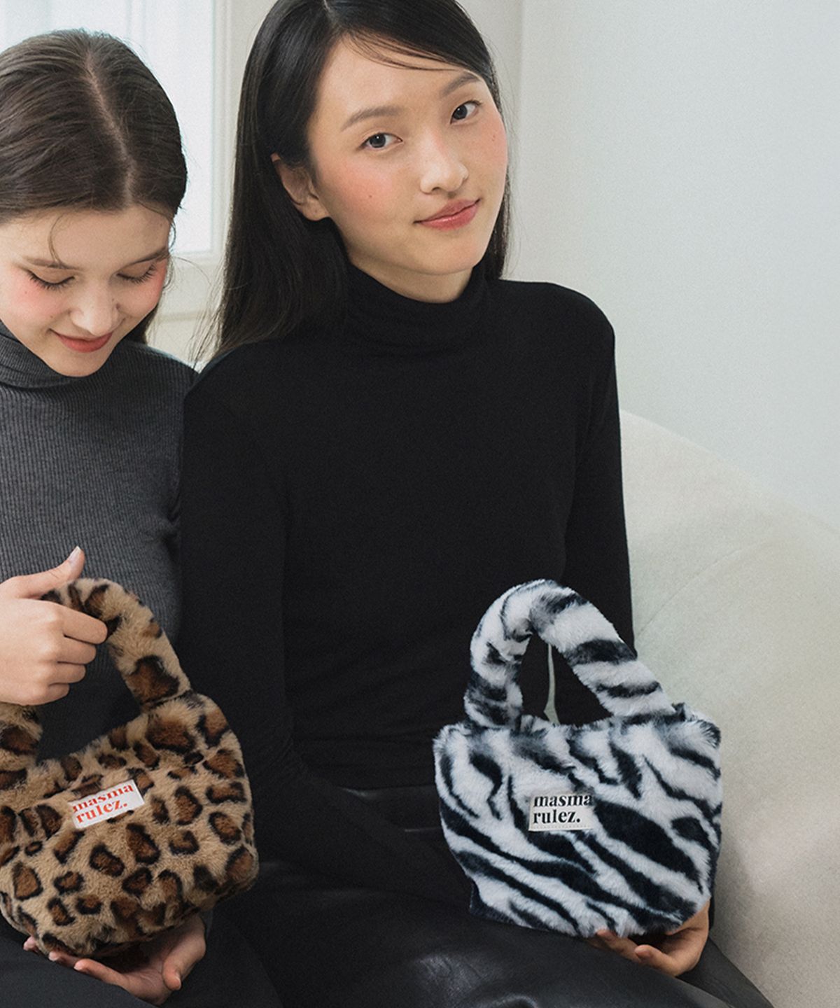마스마룰즈(MASMARULEZ) [체인스트랩세트] Bodry tote bag_Animal Black
