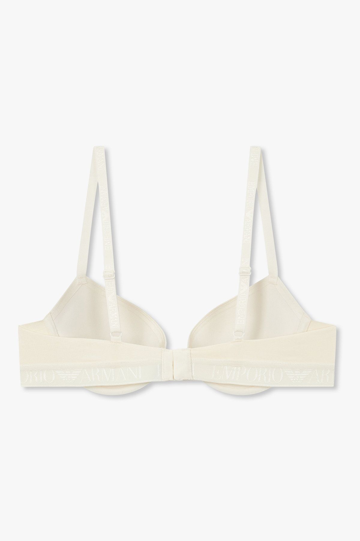 엠포리오 아르마니 언더웨어(EMPORIO ARMANI UNDERWEAR) 여성 샤이닝 로고 밴딩 푸쉬업 브라_아이보리 0825385508