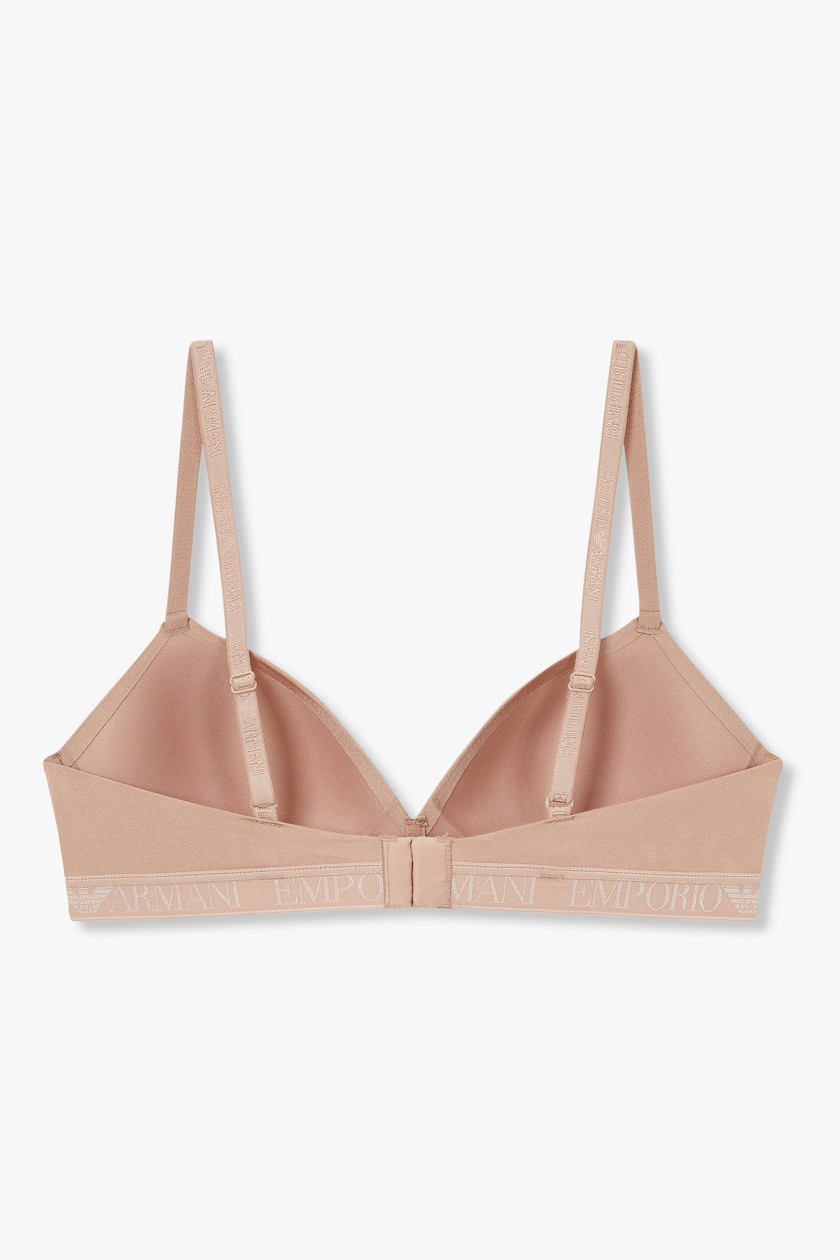 엠포리오 아르마니 언더웨어(EMPORIO ARMANI UNDERWEAR) 여성 샤이닝 로고 밴딩 패디드 트라이앵글 브라_스킨 0825381541
