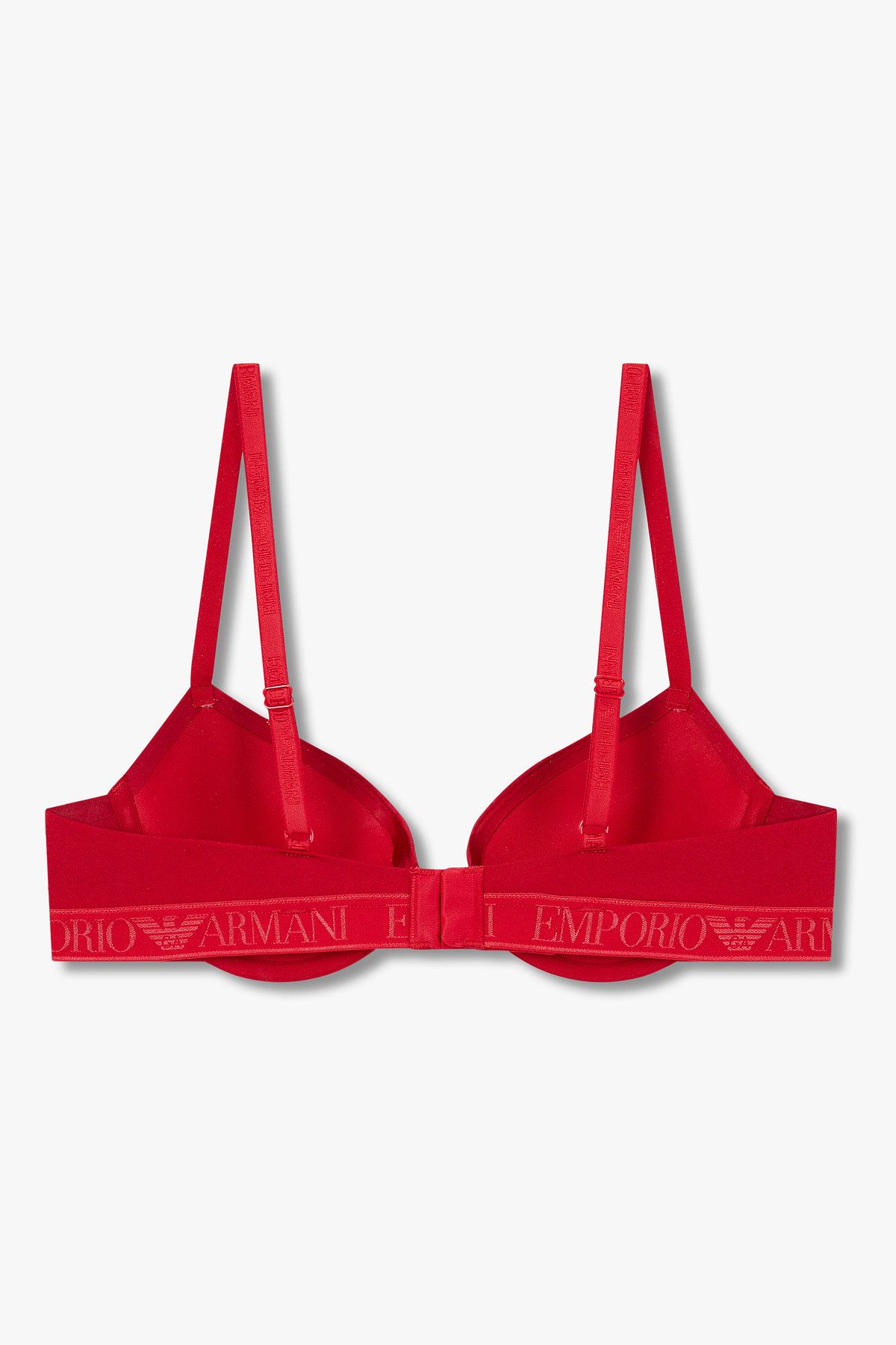 엠포리오 아르마니 언더웨어(EMPORIO ARMANI UNDERWEAR) 여성 샤이닝 로고 밴딩 푸쉬업 브라_레드 0825385510