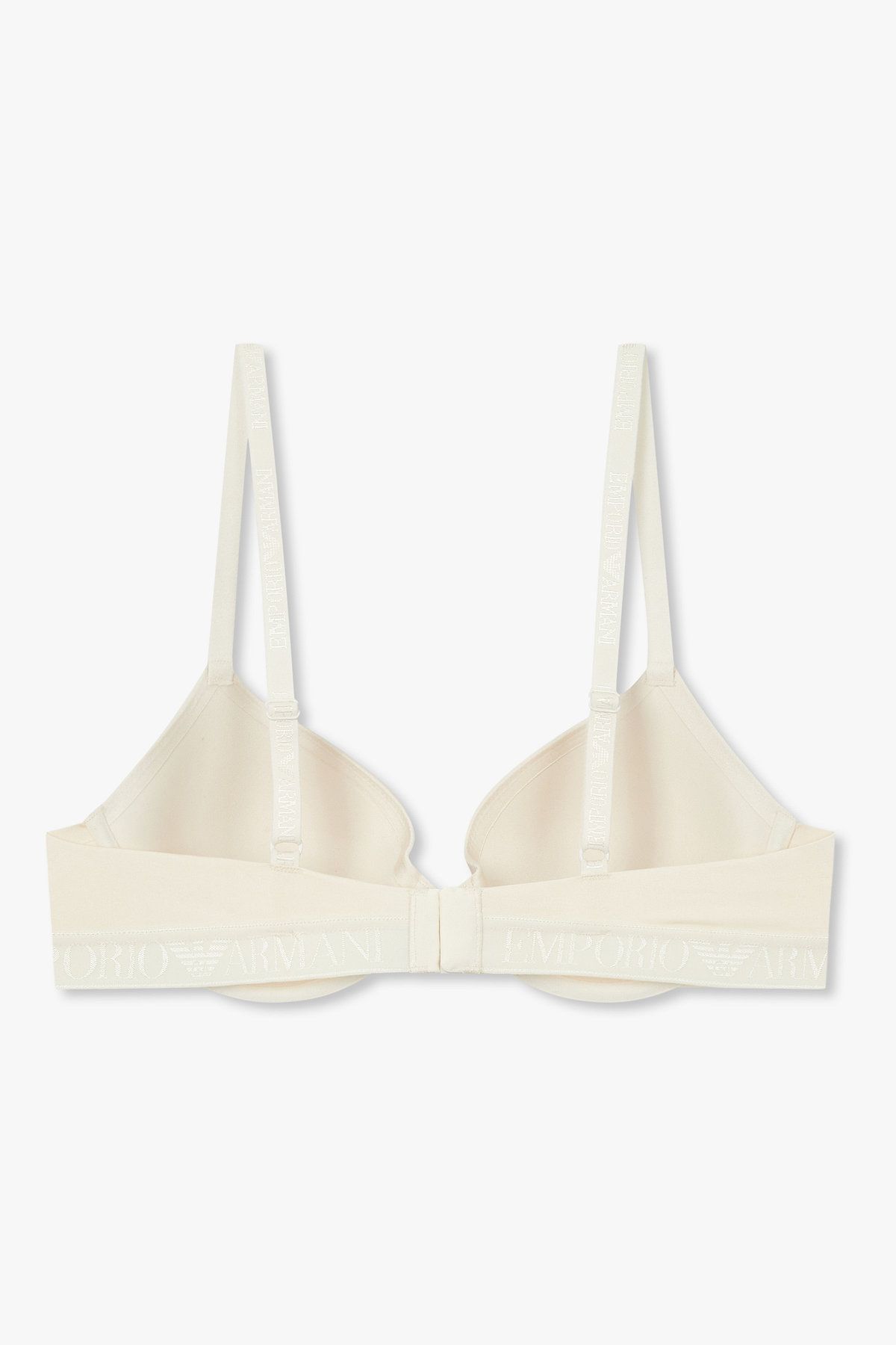 엠포리오 아르마니 언더웨어(EMPORIO ARMANI UNDERWEAR) 여성 샤이닝 로고 밴딩 컨투어 브라_아이보리 0825384508