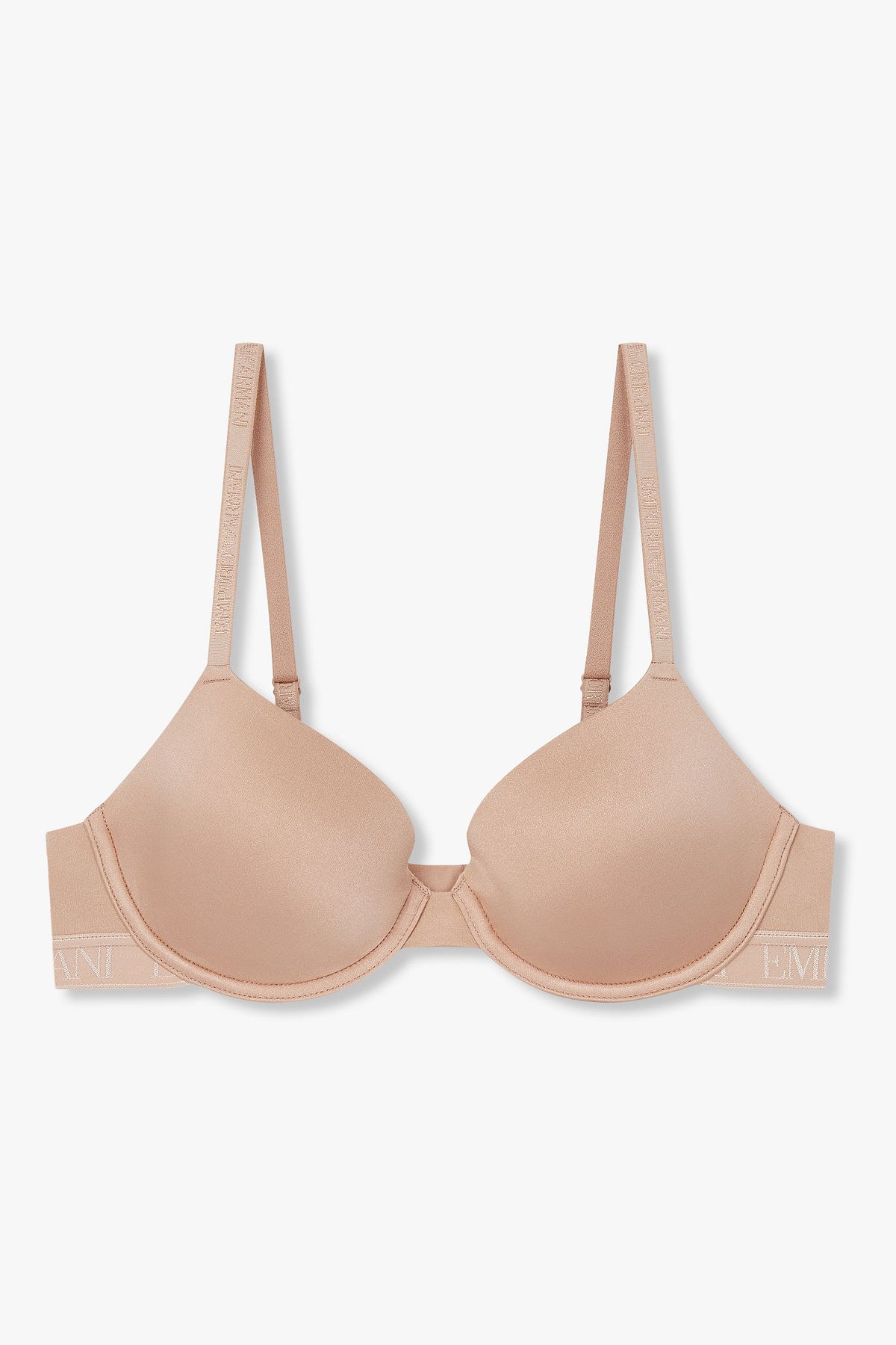 엠포리오 아르마니 언더웨어(EMPORIO ARMANI UNDERWEAR) 여성 샤이닝 로고 밴딩 컨투어 브라_스킨 0825384509
