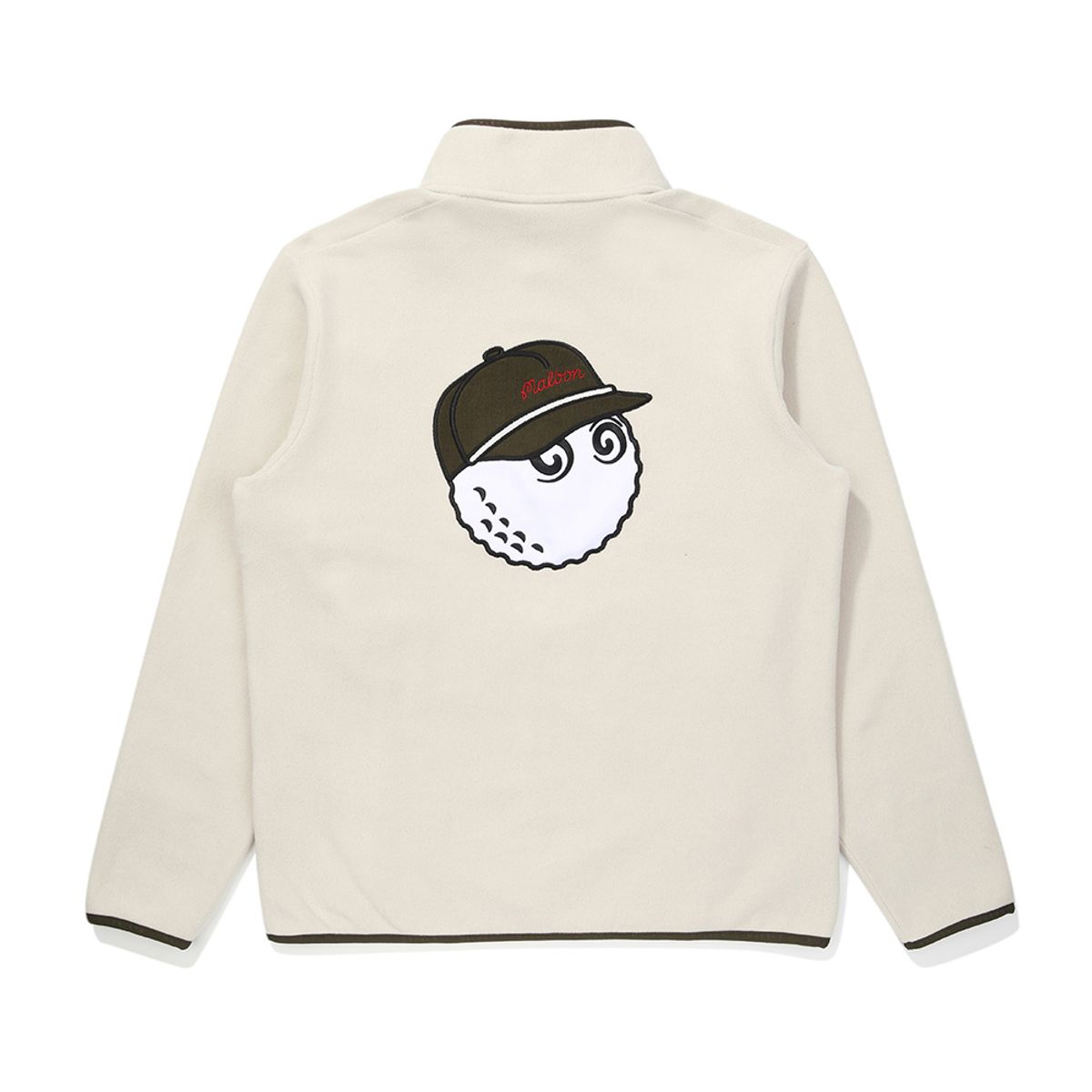 말본 골프(MALBON GOLF) 등판 버킷 포인트 플리스 티셔츠 IVORY (MAN)