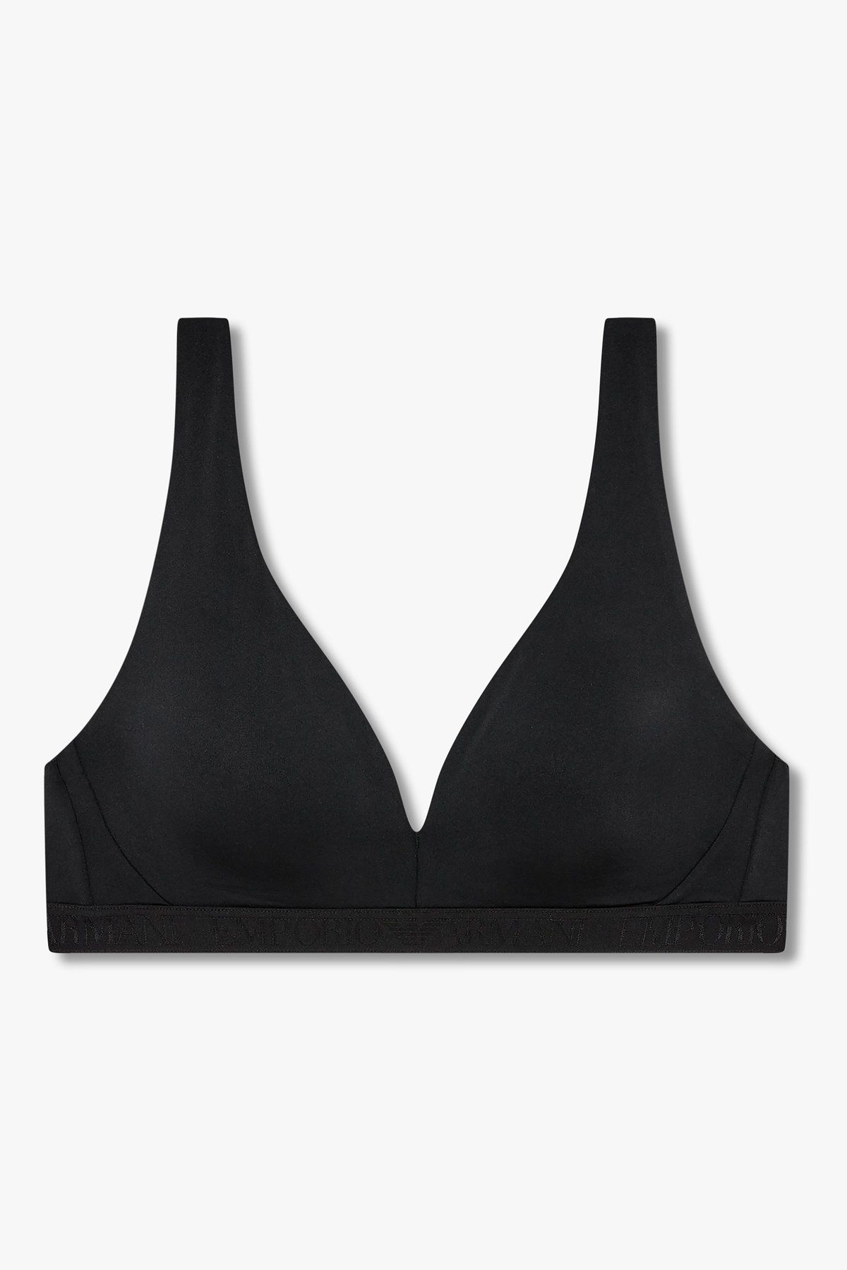 엠포리오 아르마니 언더웨어(EMPORIO ARMANI UNDERWEAR) 여성 샤이닝 로고 밴딩 리무버블 패드 브라렛 브라_블랙 0825381511