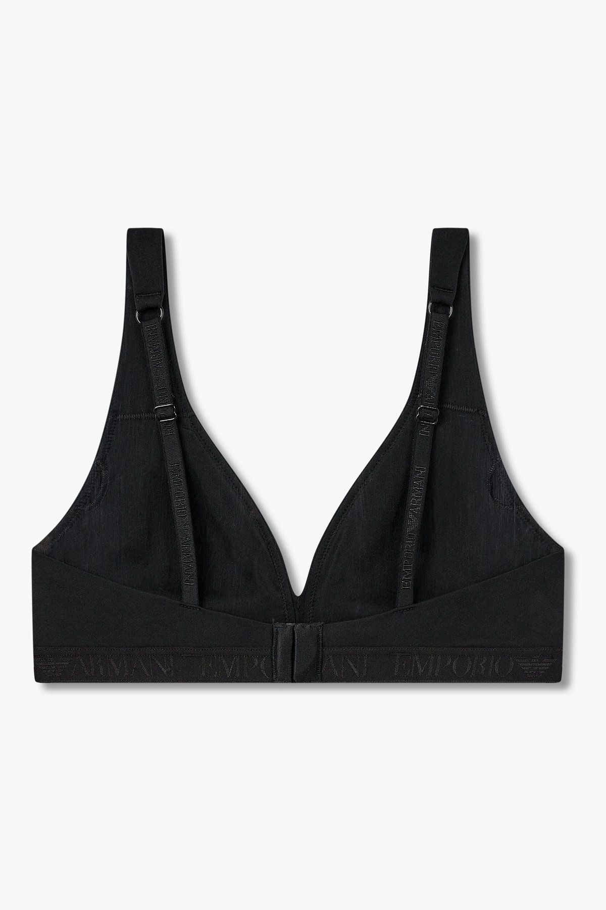 엠포리오 아르마니 언더웨어(EMPORIO ARMANI UNDERWEAR) 여성 샤이닝 로고 밴딩 리무버블 패드 브라렛 브라_블랙 0825381511