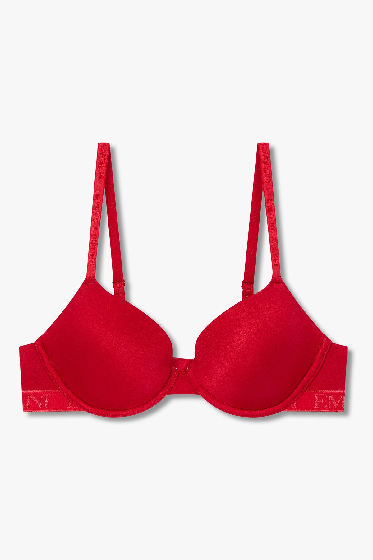 엠포리오 아르마니 언더웨어(EMPORIO ARMANI UNDERWEAR) 여성 샤이닝 로고 밴딩 컨투어 브라_레드 0825384510