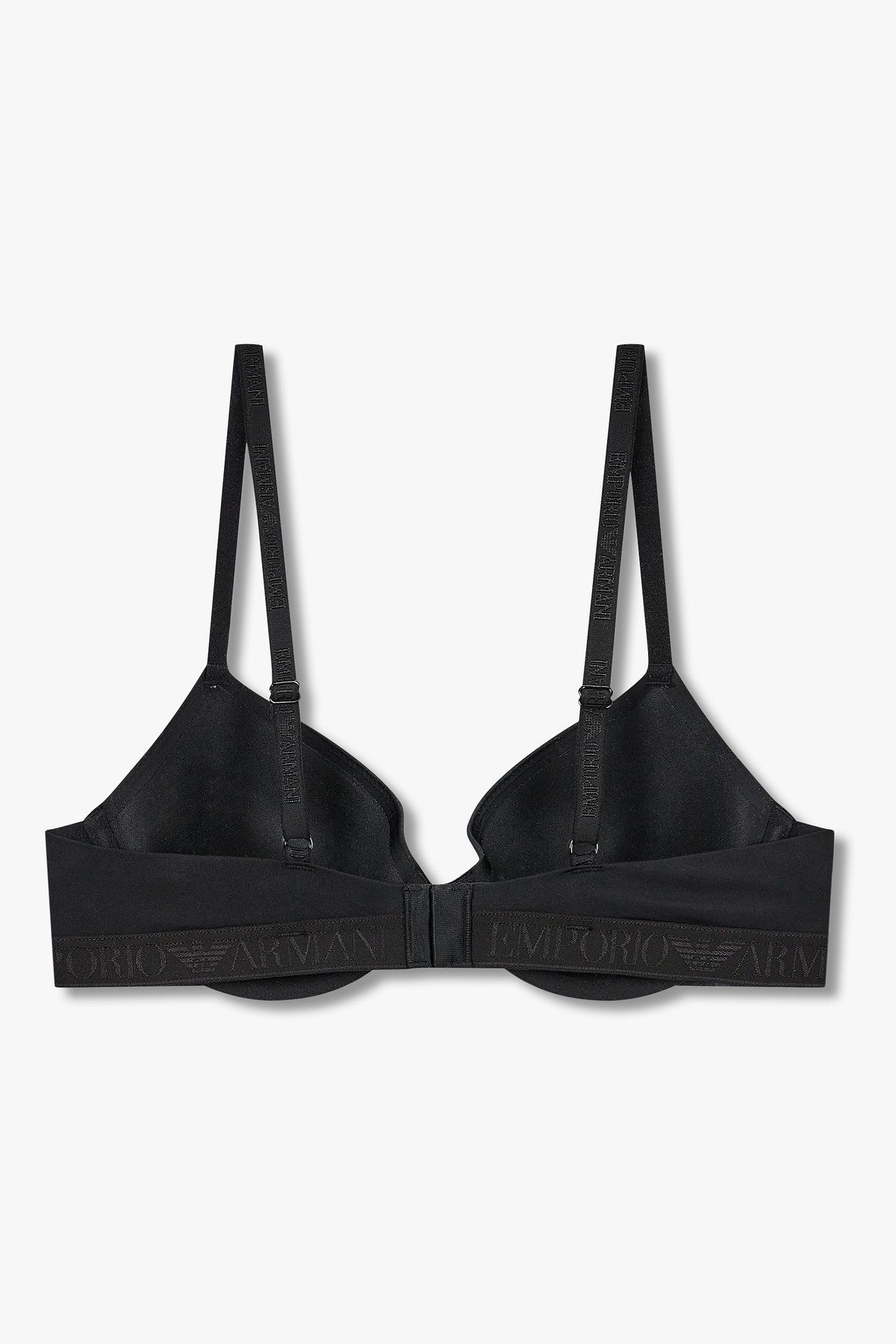 엠포리오 아르마니 언더웨어(EMPORIO ARMANI UNDERWEAR) 여성 샤이닝 로고 밴딩 컨투어 브라_블랙 0825384511