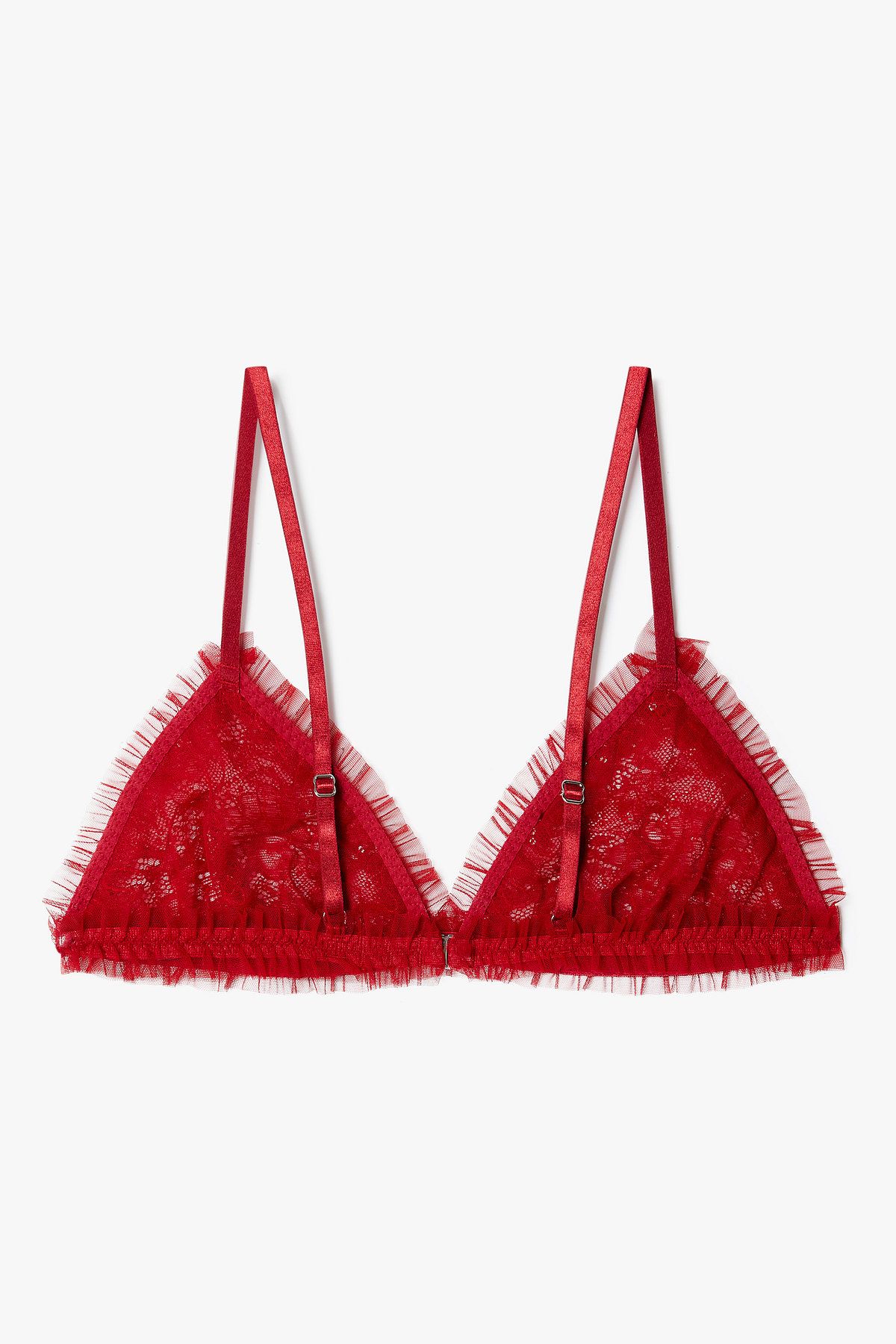 엠포리오 아르마니 언더웨어(EMPORIO ARMANI UNDERWEAR) 여성 시퀸 자카드 트라이앵글 브라_레드 0825381533