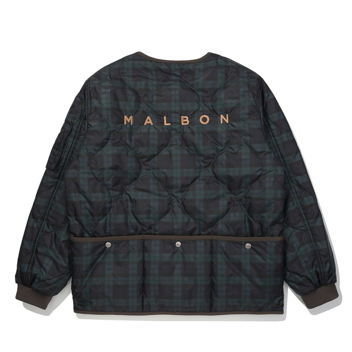 말본 골프(MALBON GOLF) 유니 전체 패턴 퀄팅 패딩 자켓 NAVY