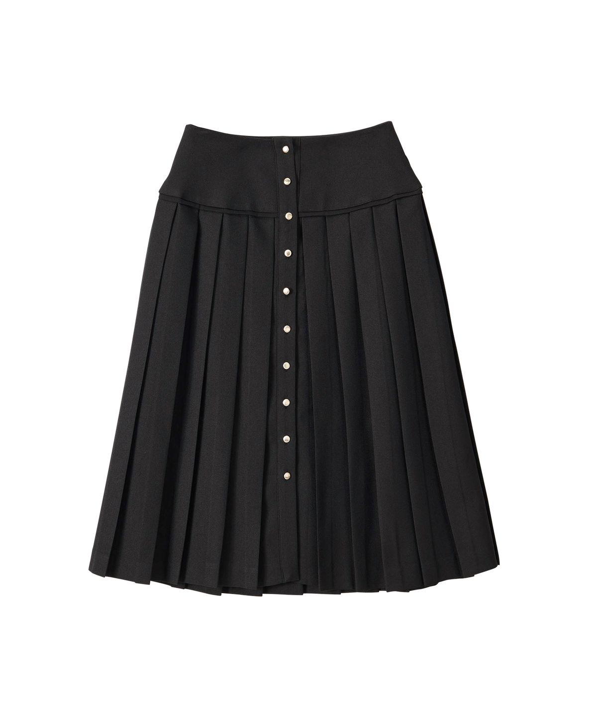 살롱 드 욘(SALON DE YOHN) Classic Button Pleated Skirt_ Black
