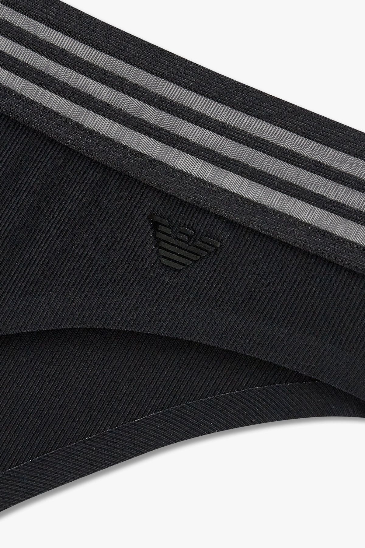 엠포리오 아르마니 언더웨어(EMPORIO ARMANI UNDERWEAR) 여성 메쉬 밴딩 리브드 브리프_블랙 0825311520