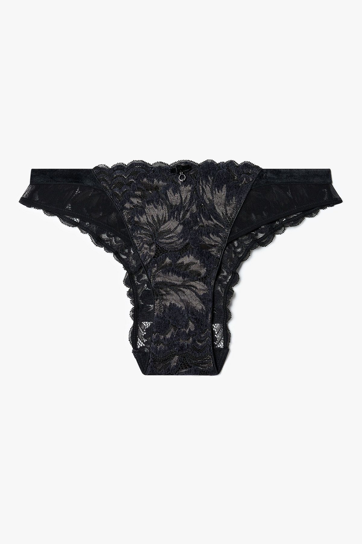 엠포리오 아르마니 언더웨어(EMPORIO ARMANI UNDERWEAR) 여성 벨루어 패치 자카드 브리프_블랙 0825311530