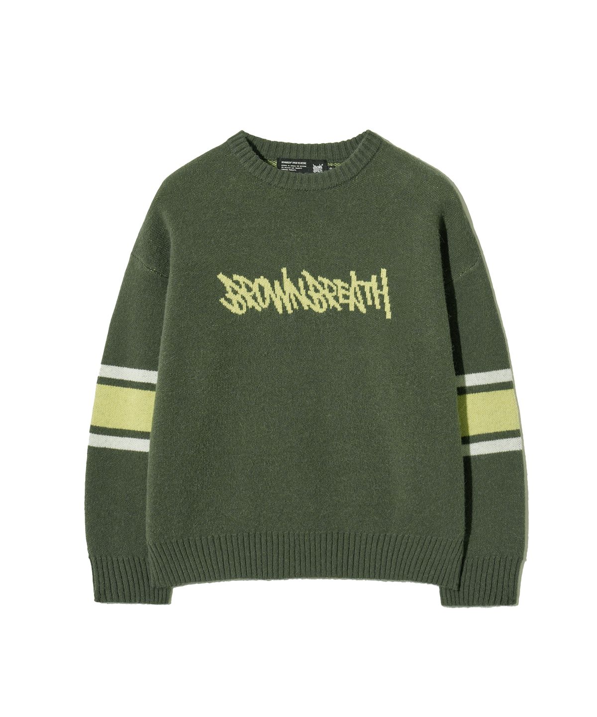 브라운브레스 키즈(BROWNBREATH KIDS) KIDS STAMP KNIT PULLOVER - KHAKI