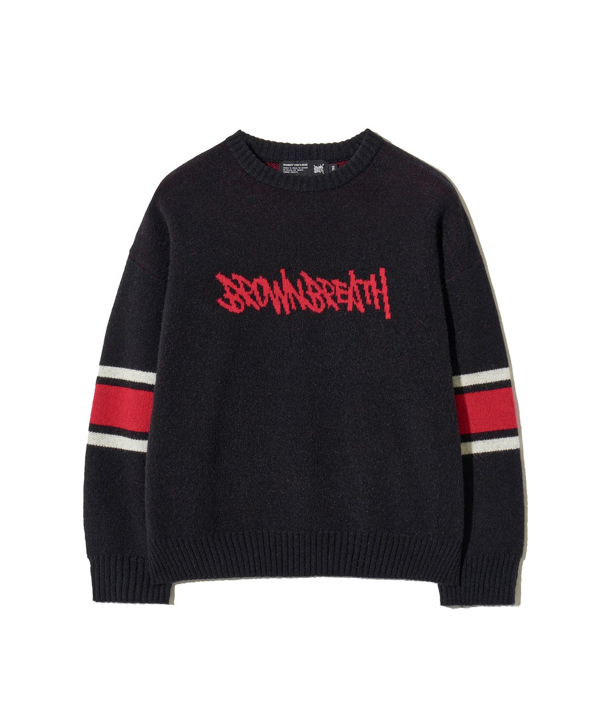 브라운브레스 키즈(BROWNBREATH KIDS) KIDS STAMP KNIT PULLOVER - BLACK