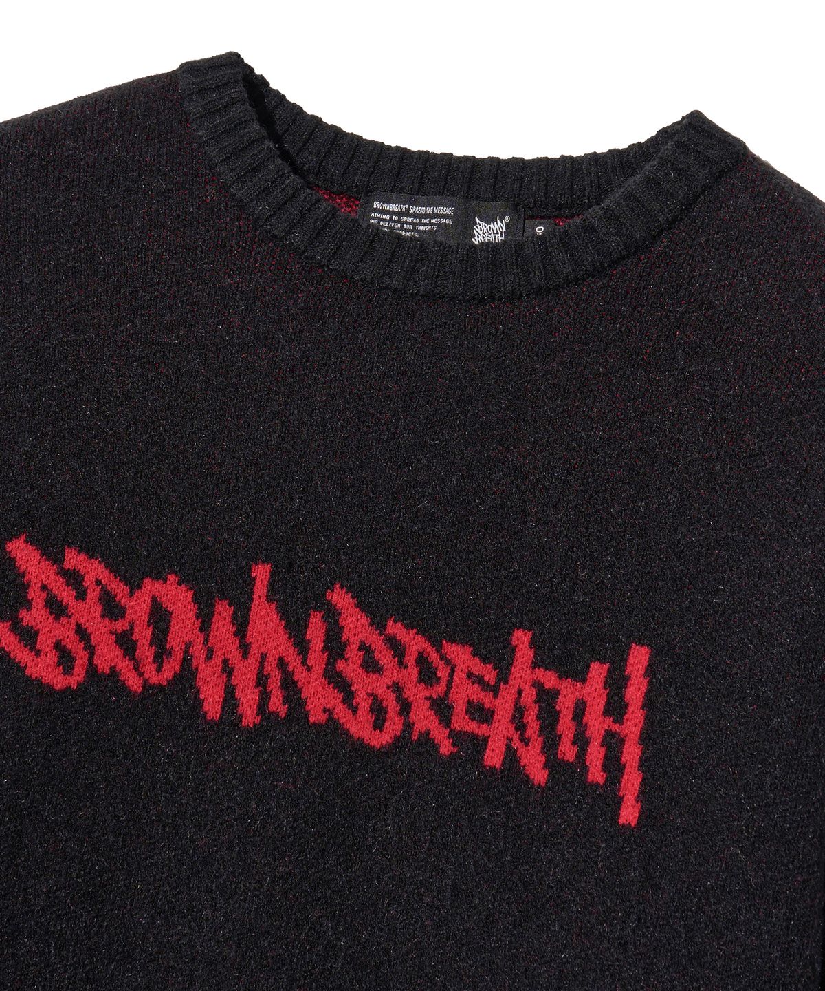브라운브레스 키즈(BROWNBREATH KIDS) KIDS STAMP KNIT PULLOVER - BLACK