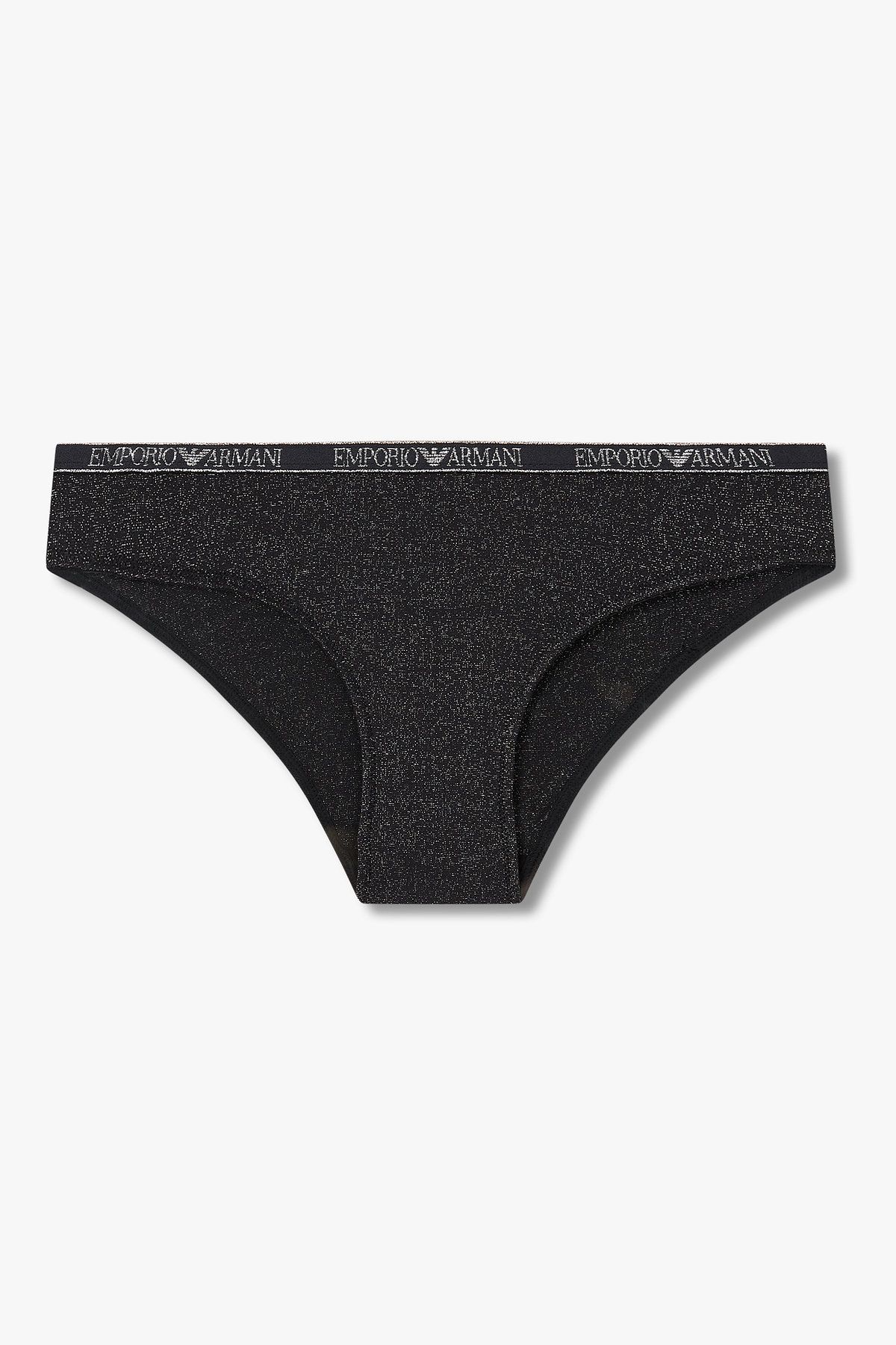 엠포리오 아르마니 언더웨어(EMPORIO ARMANI UNDERWEAR) 여성 메탈릭 로고 밴딩 브리프_블랙 0825311532
